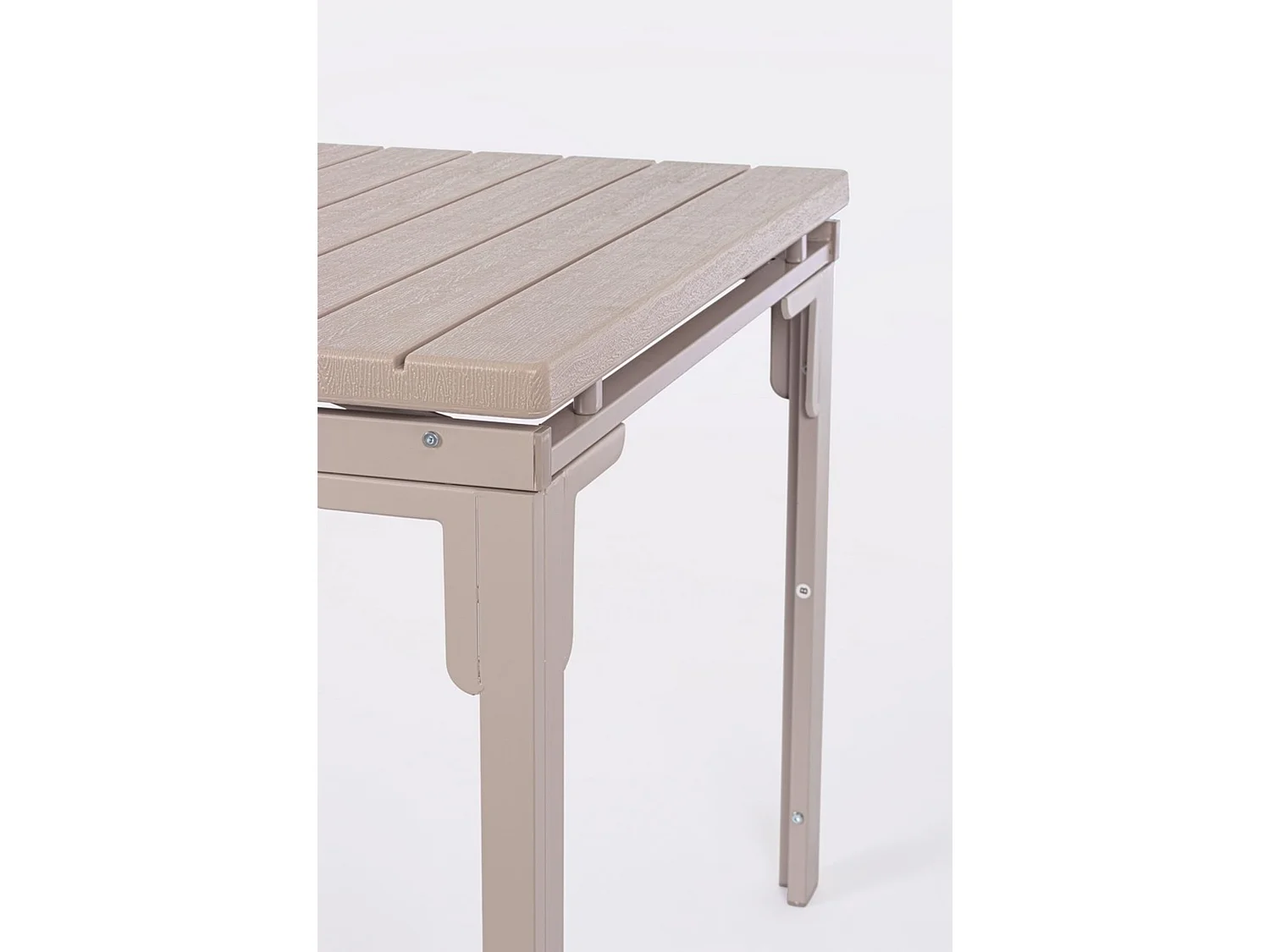 Ausziehbarer Gartentisch in Taupe mit Holzoptik - VALENCIA