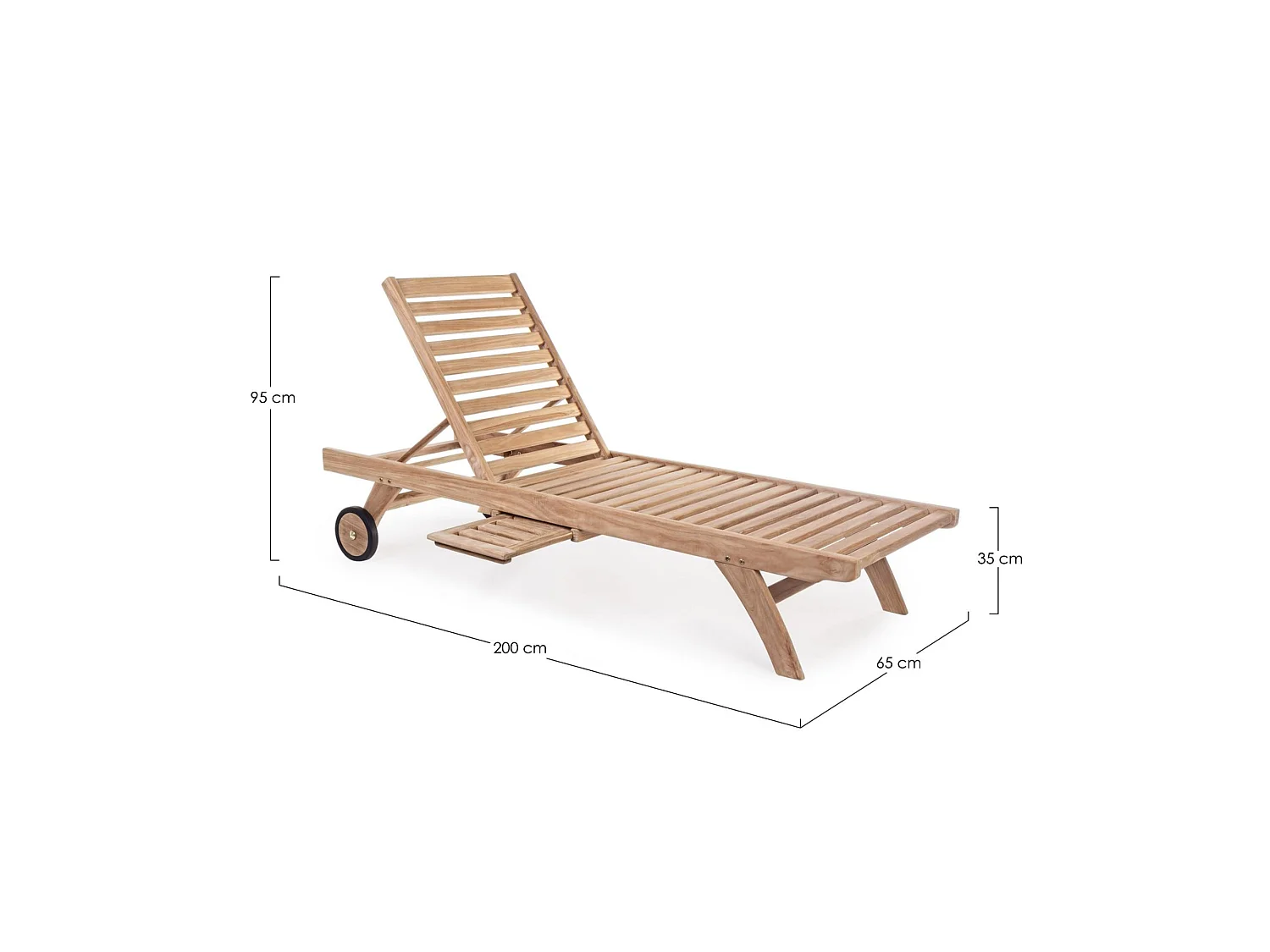 Chaise longue en teck de qualité supérieure - GALILEA