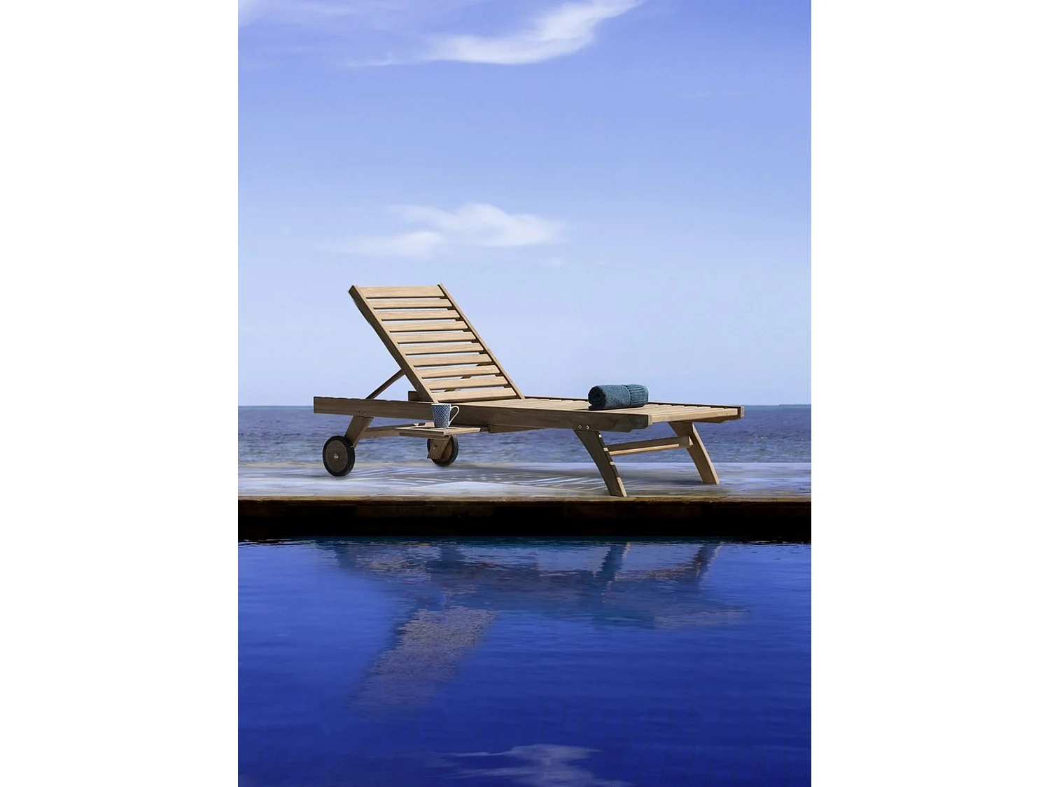 Chaise longue en teck de qualité supérieure - GALILEA