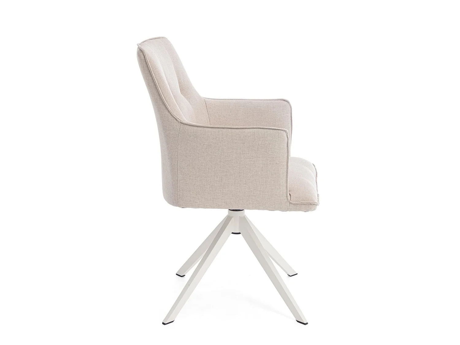 Juego de 4 sillas giratorias en blanco y beige - GOUVEIA