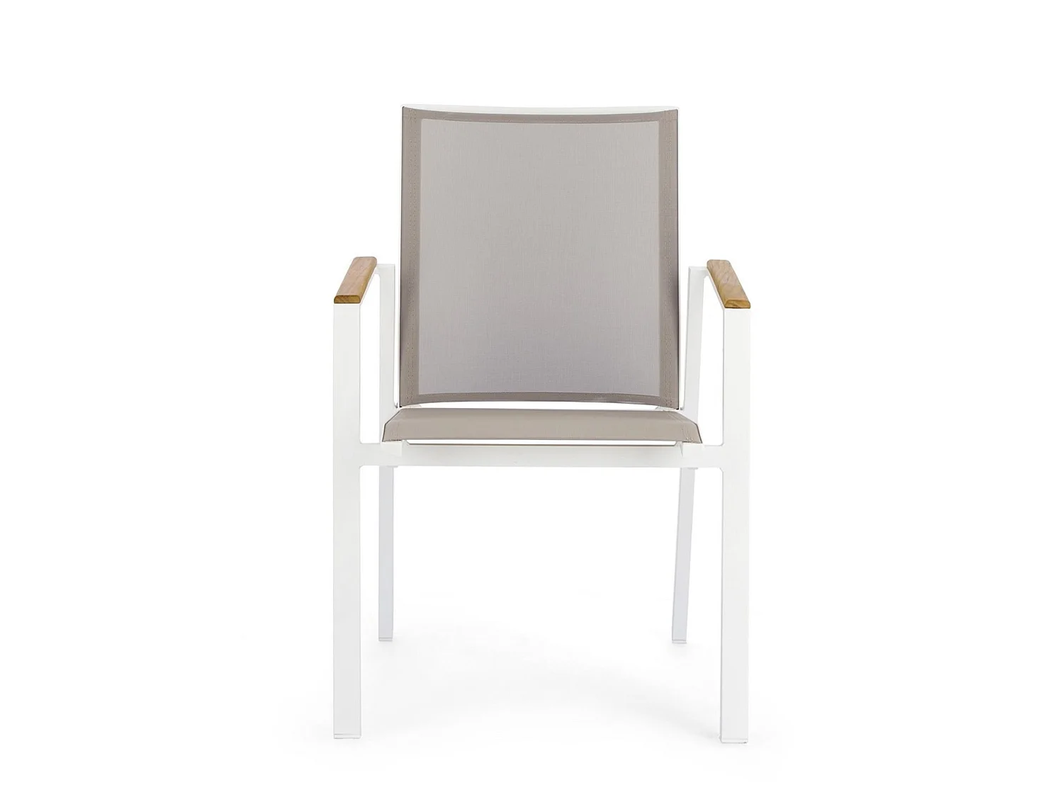 Lot de 4 chaises de jardin en textilène gris taupe avec inserts  - CAMERON
