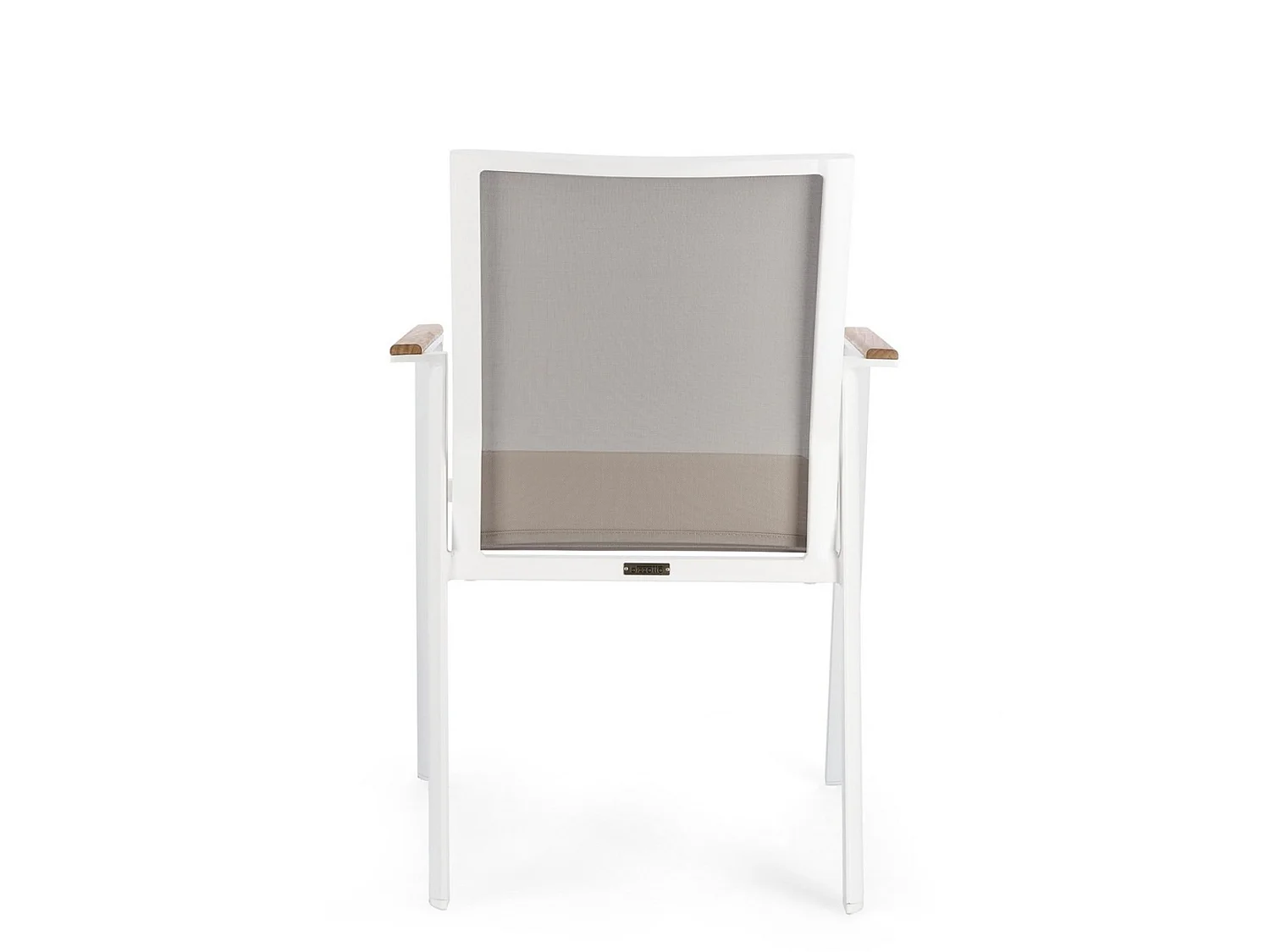 Lot de 4 chaises de jardin en textilène gris taupe avec inserts  - CAMERON