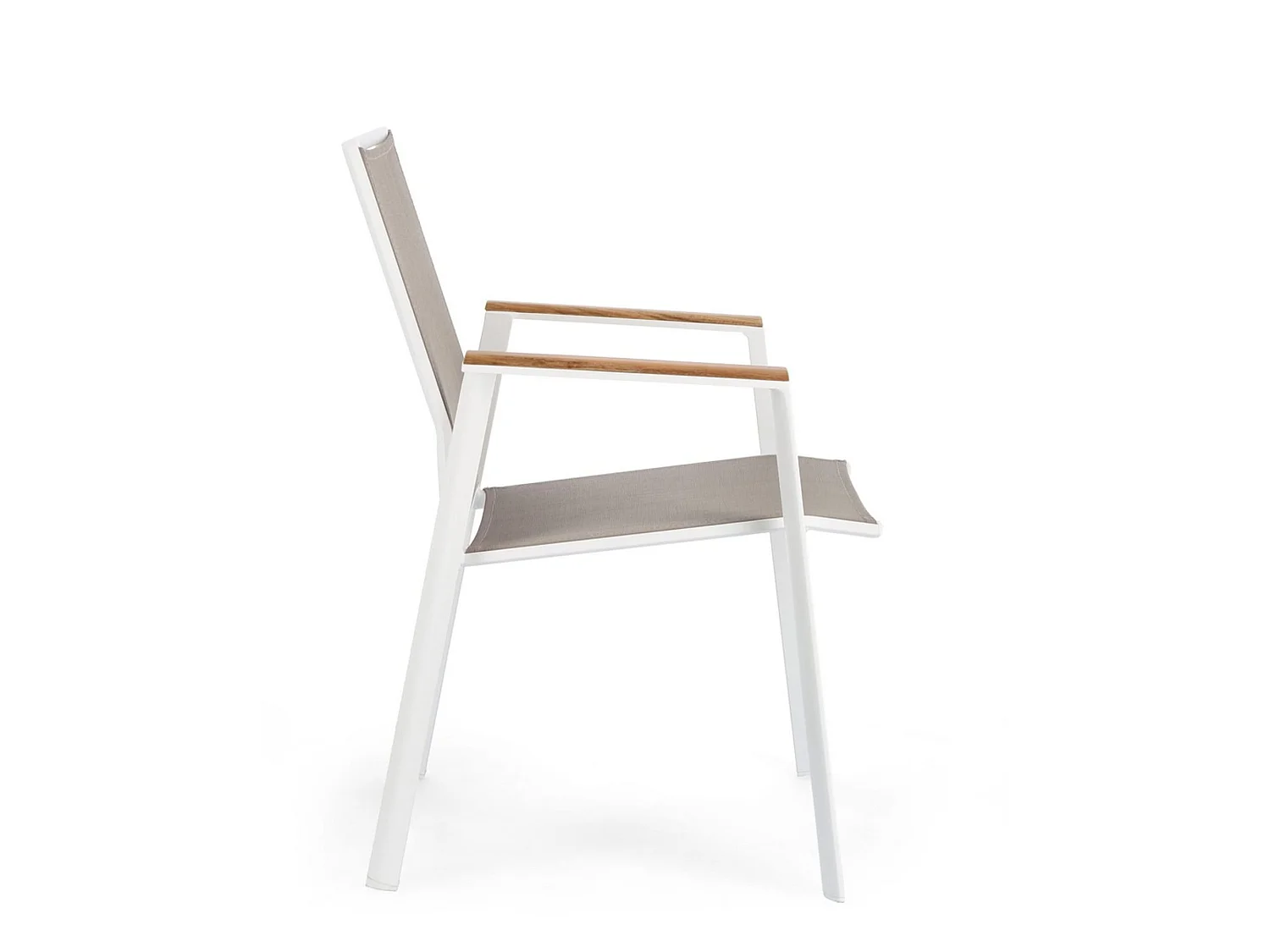 Lot de 4 chaises de jardin en textilène gris taupe avec inserts  - CAMERON