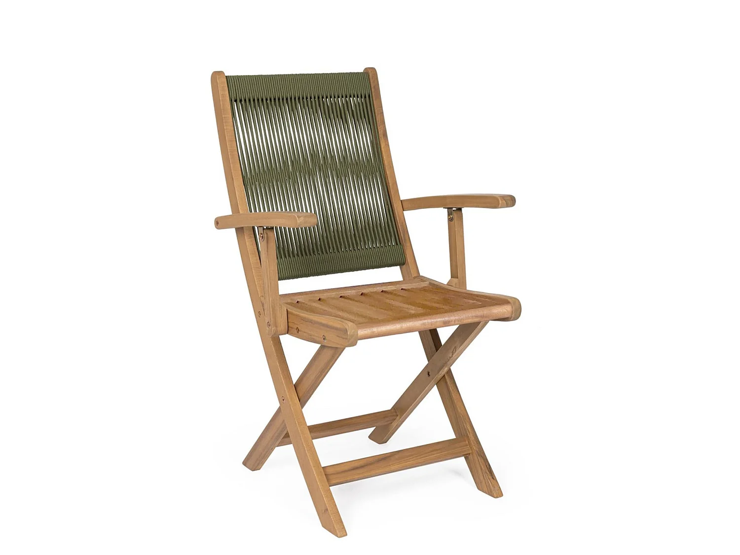 Lot de 2 chaises pliantes en bois d'acacia - MONSARAZ