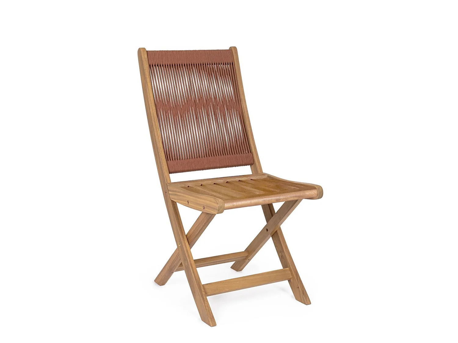 Lot de 4 chaises pliantes en bois d'acacia - MONSARAZ
