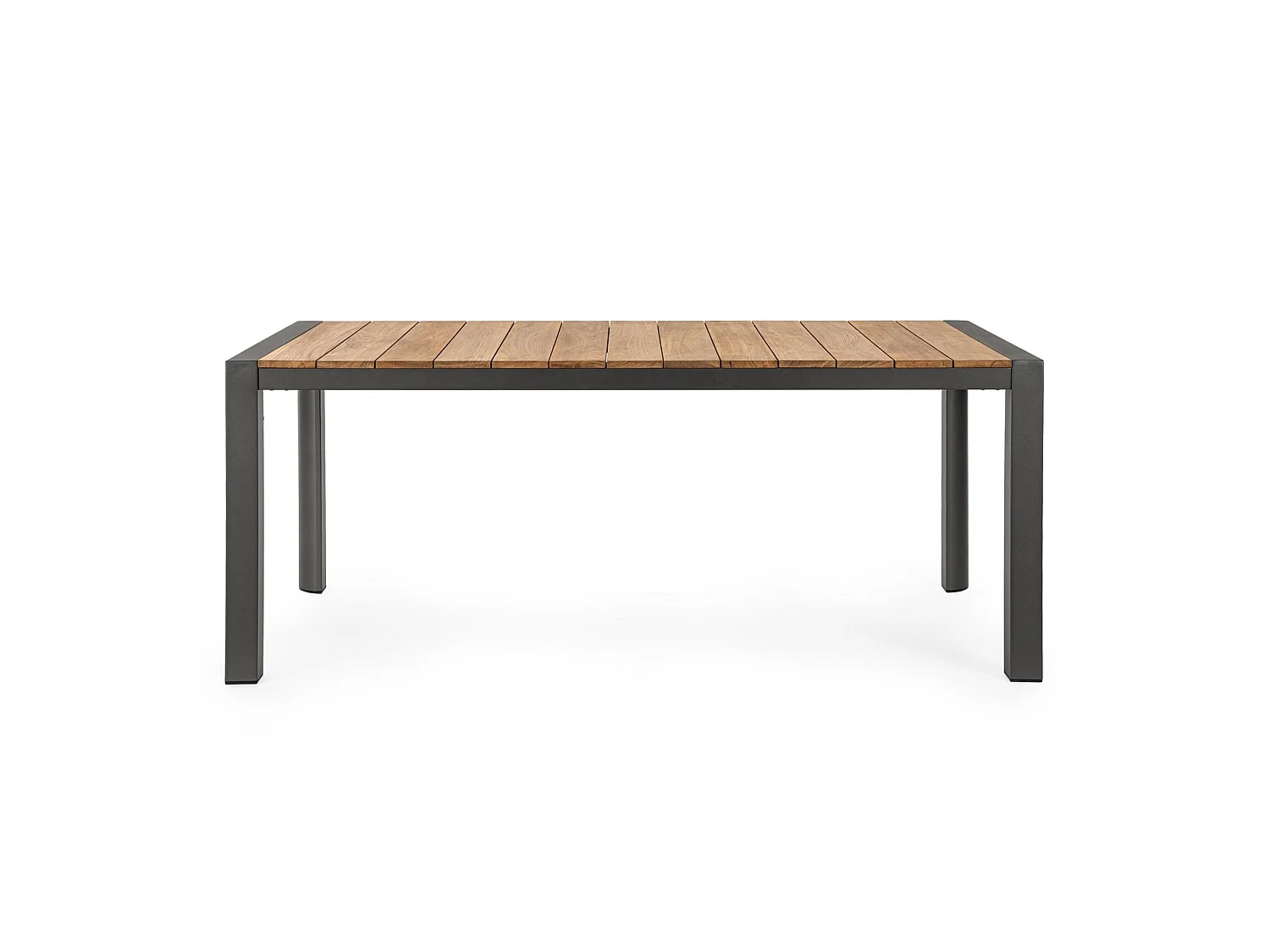 Table de jardin avec plateau en teck et aluminium - CAMERON