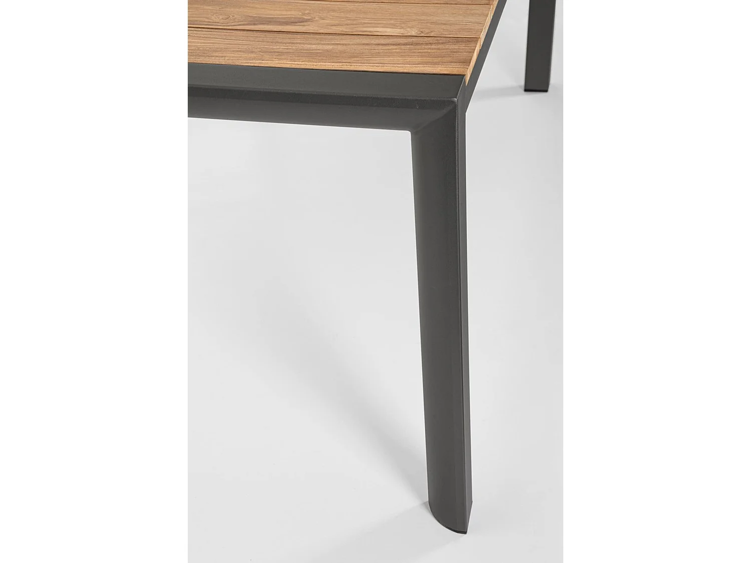 Table de jardin avec plateau en teck et aluminium - CAMERON