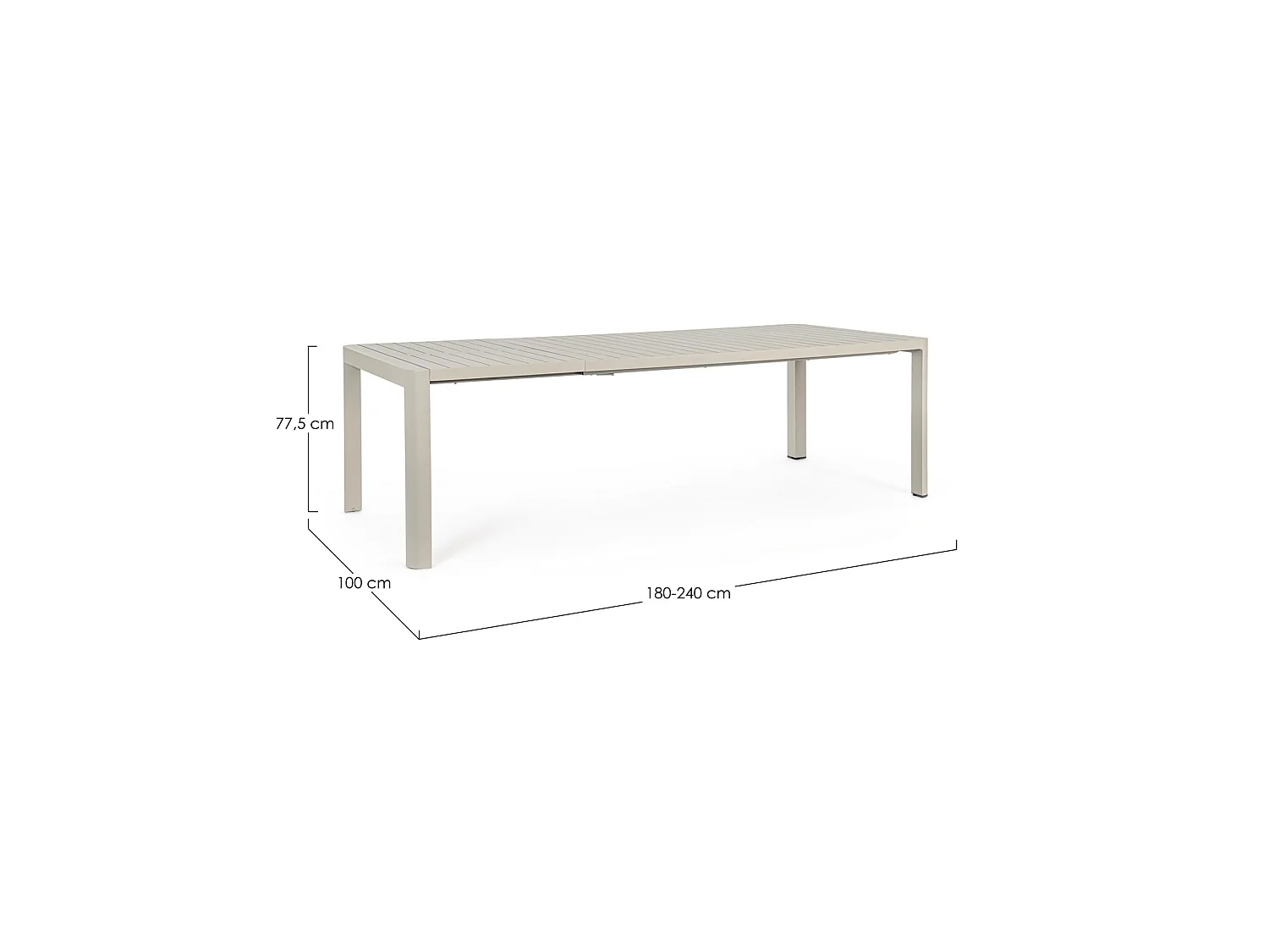 Table de jardin en aluminium beige thermolaqué - KIPLIN