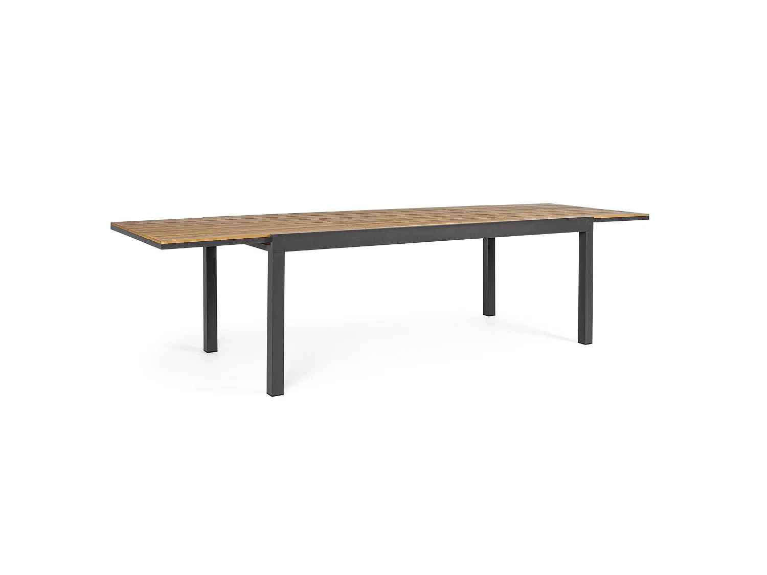 Table de jardin à rallonge avec plateau couleur teck - ELIAS