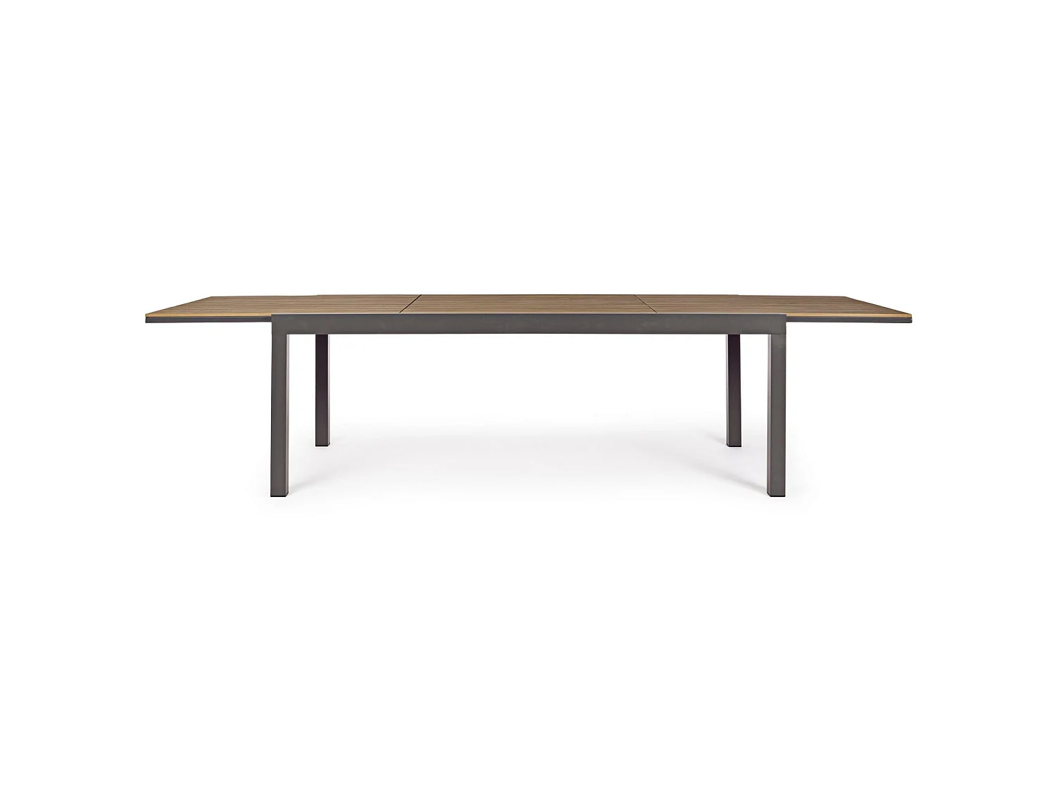 Table de jardin à rallonge avec plateau couleur teck - ELIAS