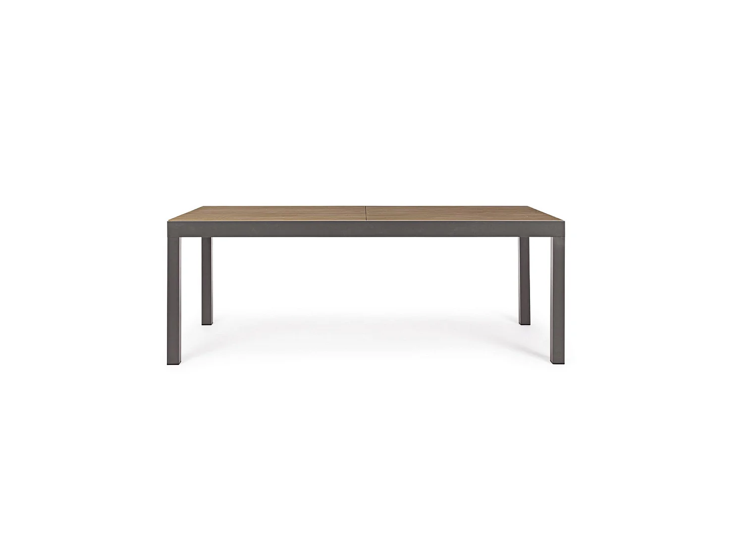 Table de jardin à rallonge avec plateau couleur teck - ELIAS