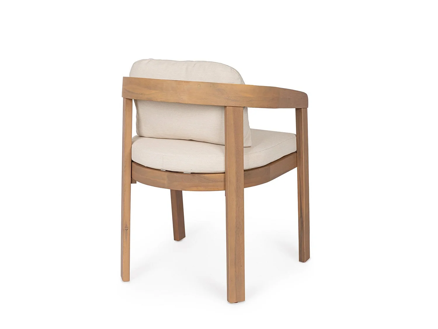 Set di 2 sedie con braccioli in legno e beige - GIRONA