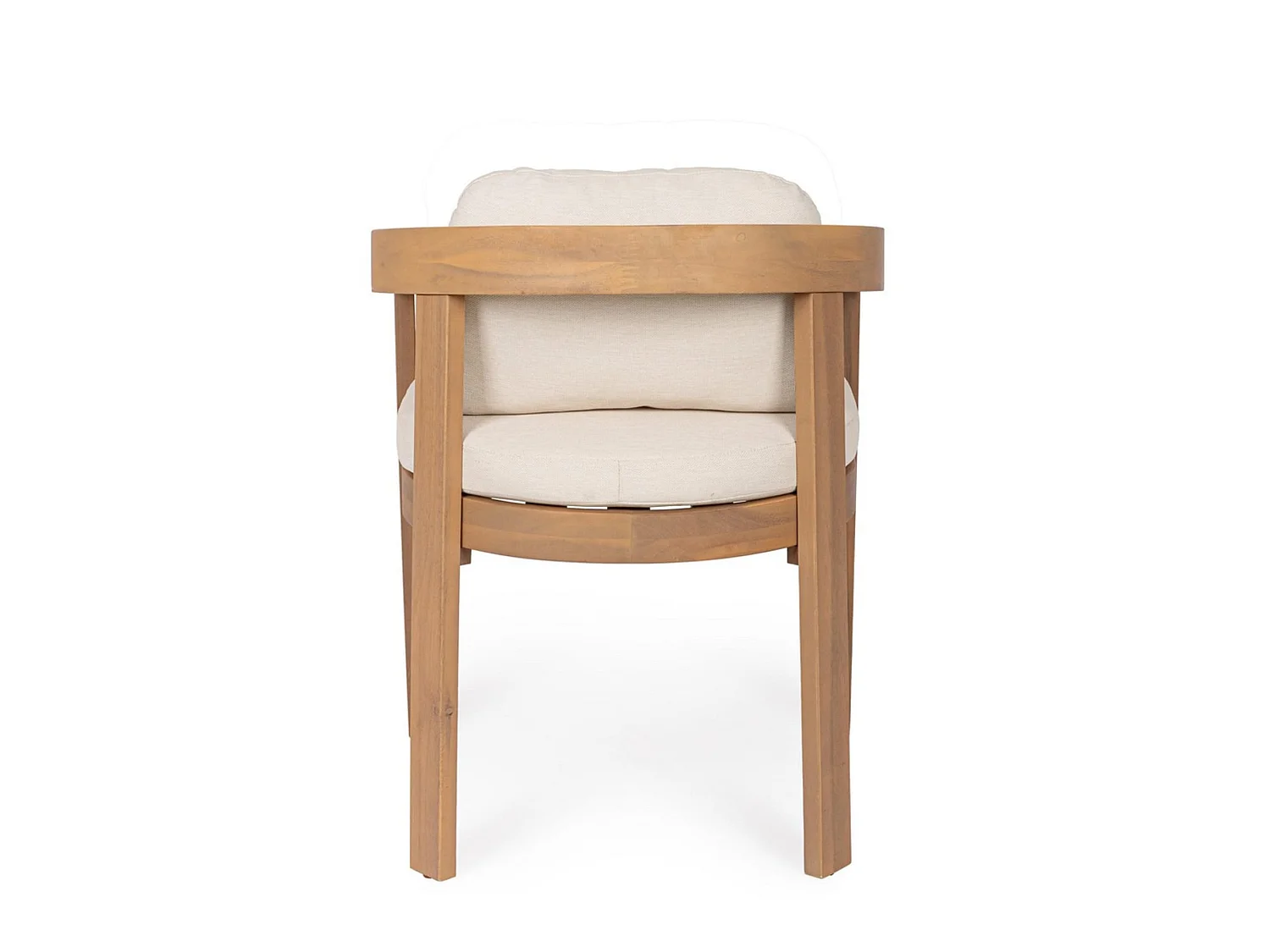 Set di 2 sedie con braccioli in legno e beige - GIRONA