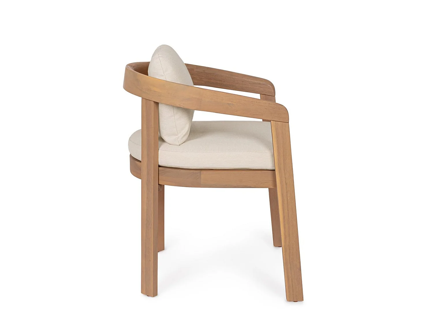 Set di 2 sedie con braccioli in legno e beige - GIRONA