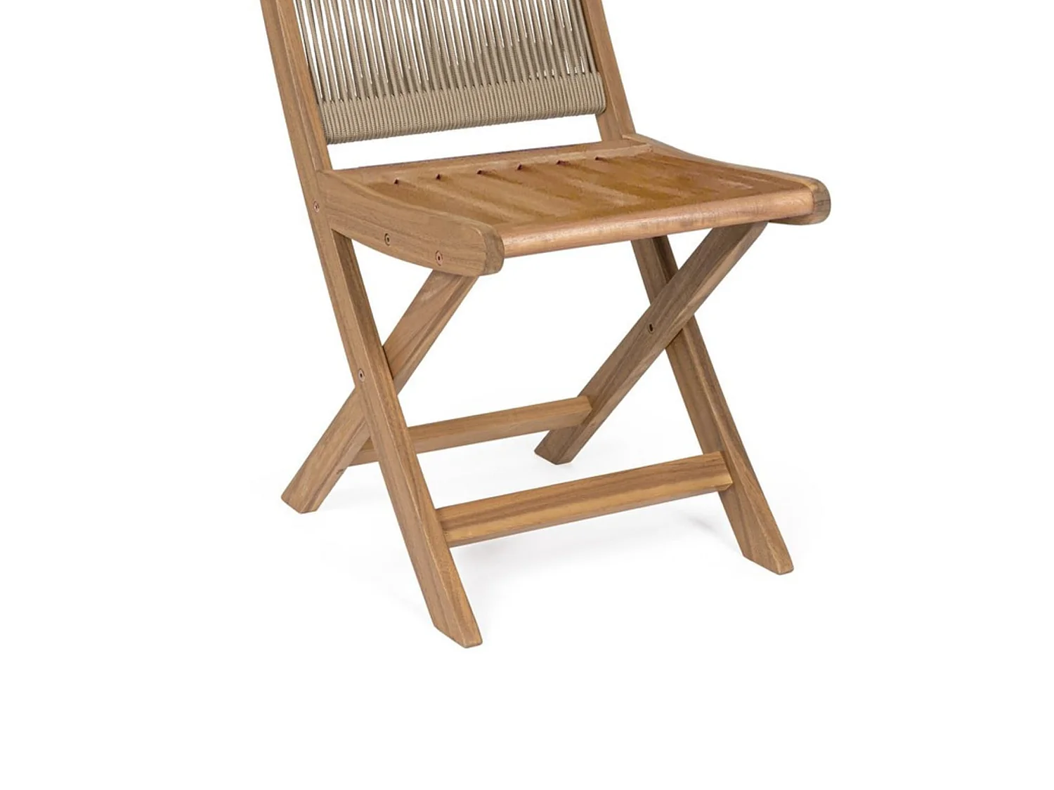 Lot de 4 chaises pliantes en bois d'acacia - MONSARAZ