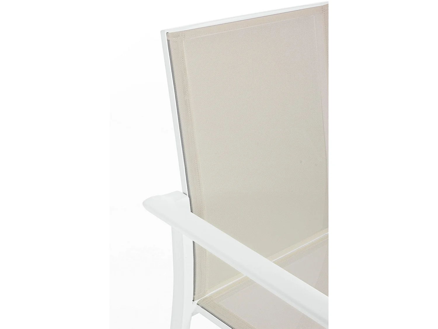Conjunto de 4 sillas de jardín de textilene beige y estructura de aluminio - KONNOR