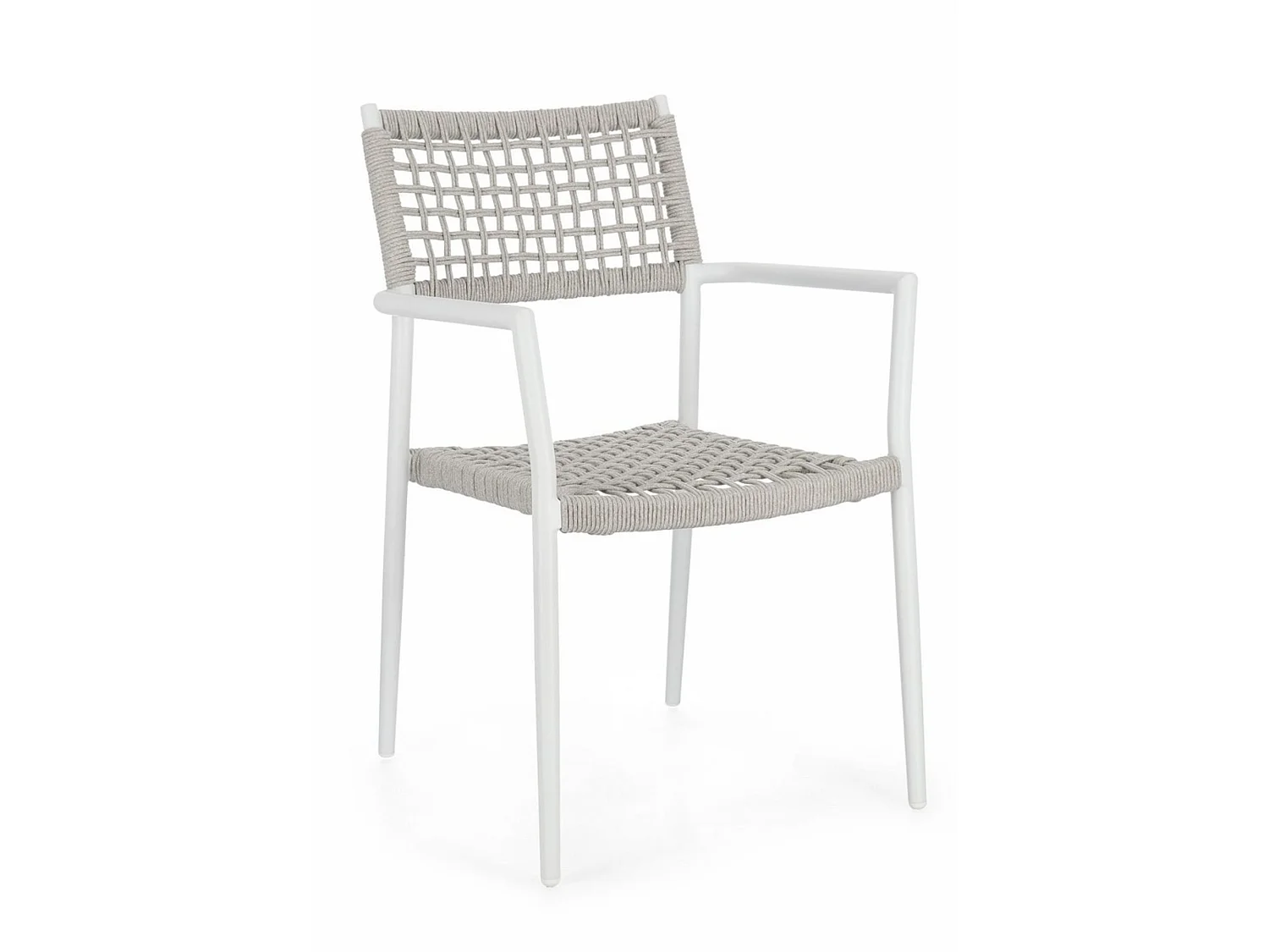 Juego de 4 sillas con reposabrazos en color blanco - BLANES