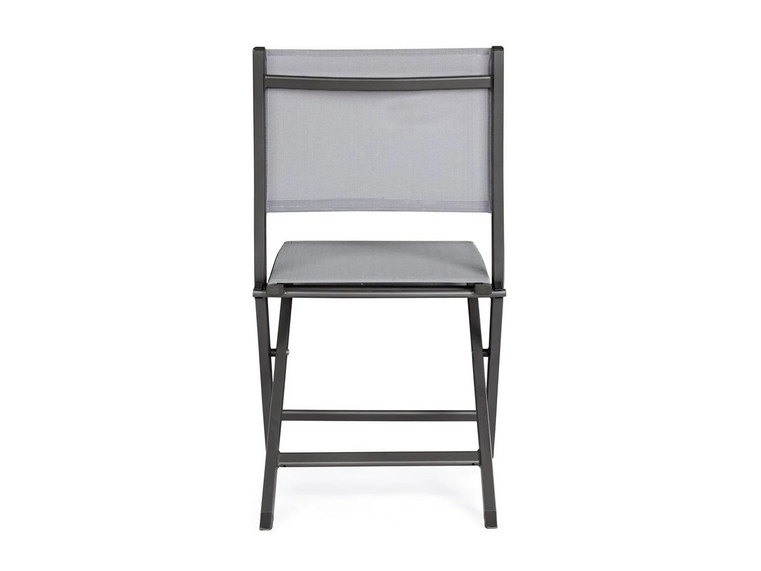Juego de 4 sillas de jardín de textilene gris y estructura de aluminio - SINTRA