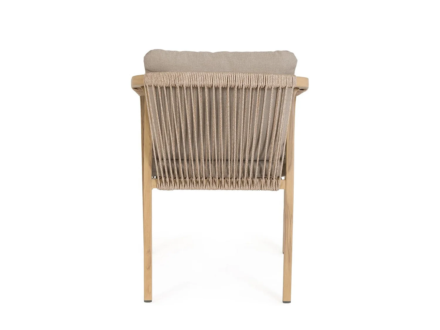 Ensemble de 4 chaises de jardin avec coussins et tressage en corde  - ALVOR