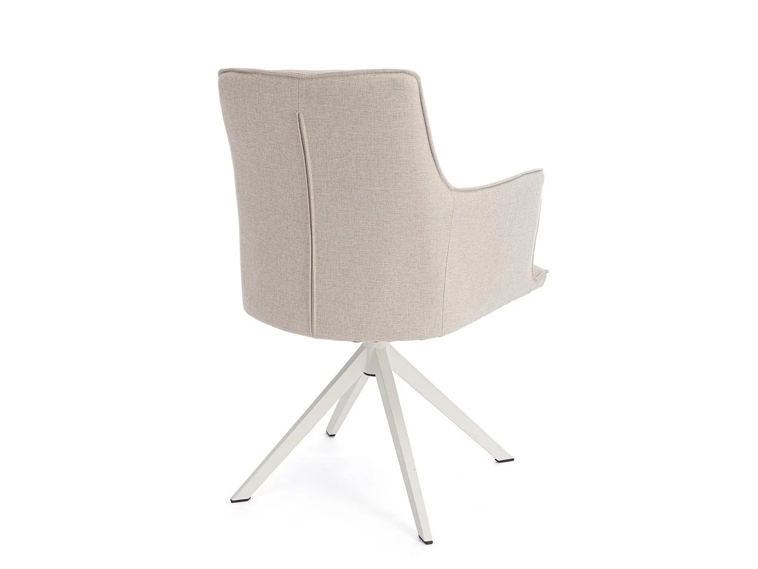 Juego de 2 sillas giratorias en color blanco y beige - GOUVEIA