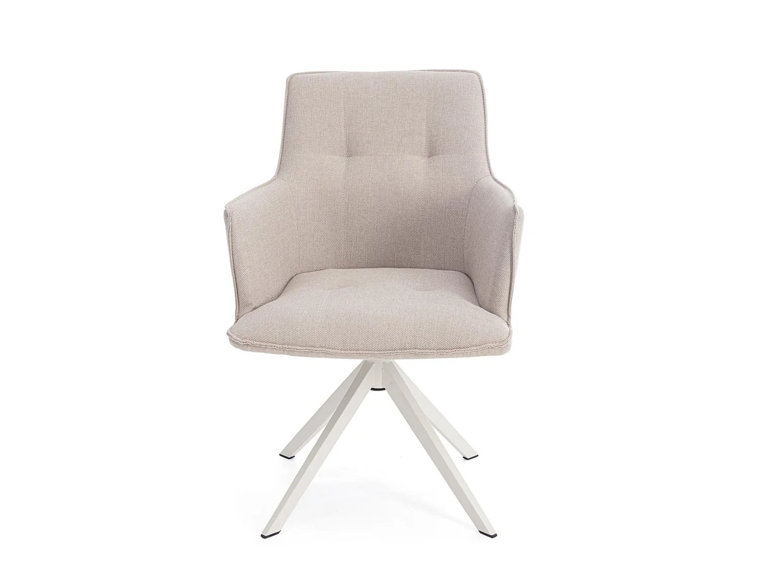 Juego de 2 sillas giratorias en color blanco y beige - GOUVEIA