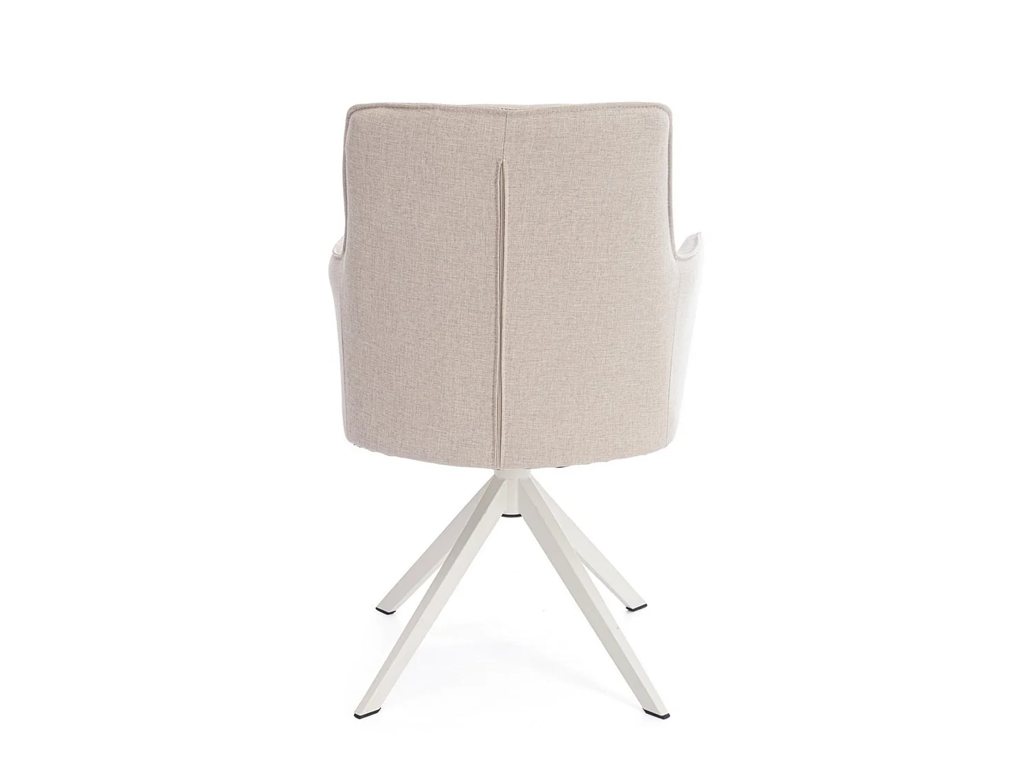 Juego de 2 sillas giratorias en color blanco y beige - GOUVEIA
