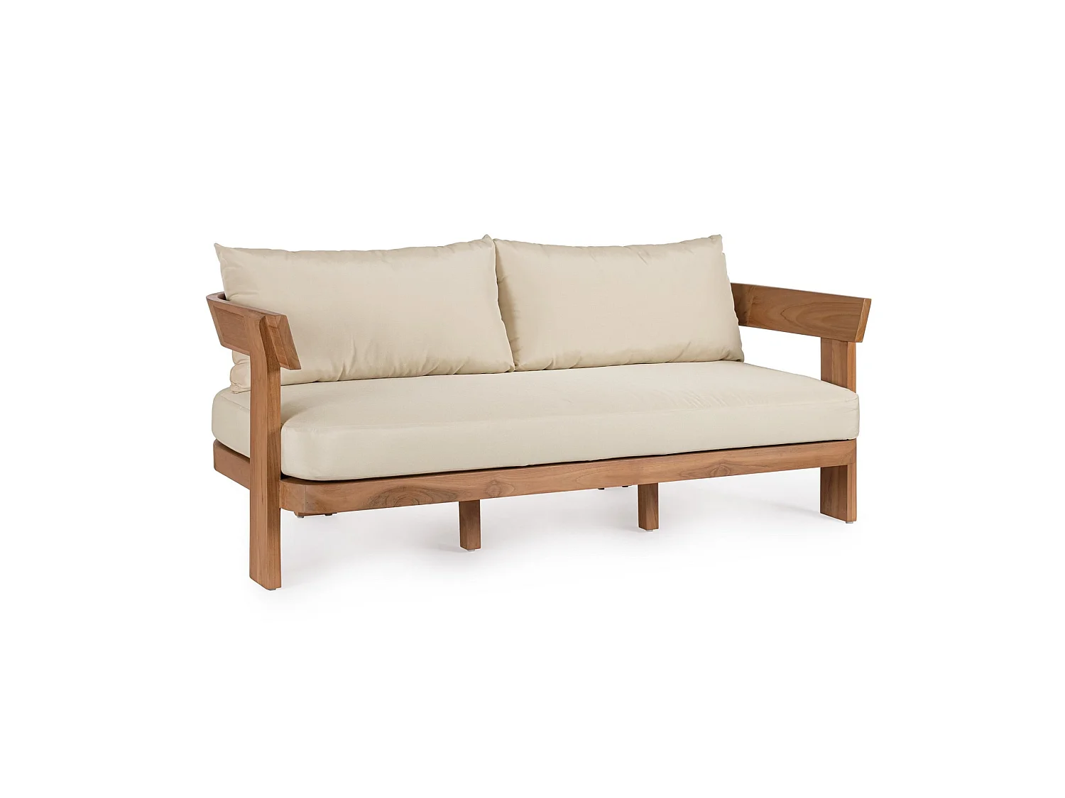 3-personers sofa i teak og beige - NOJA