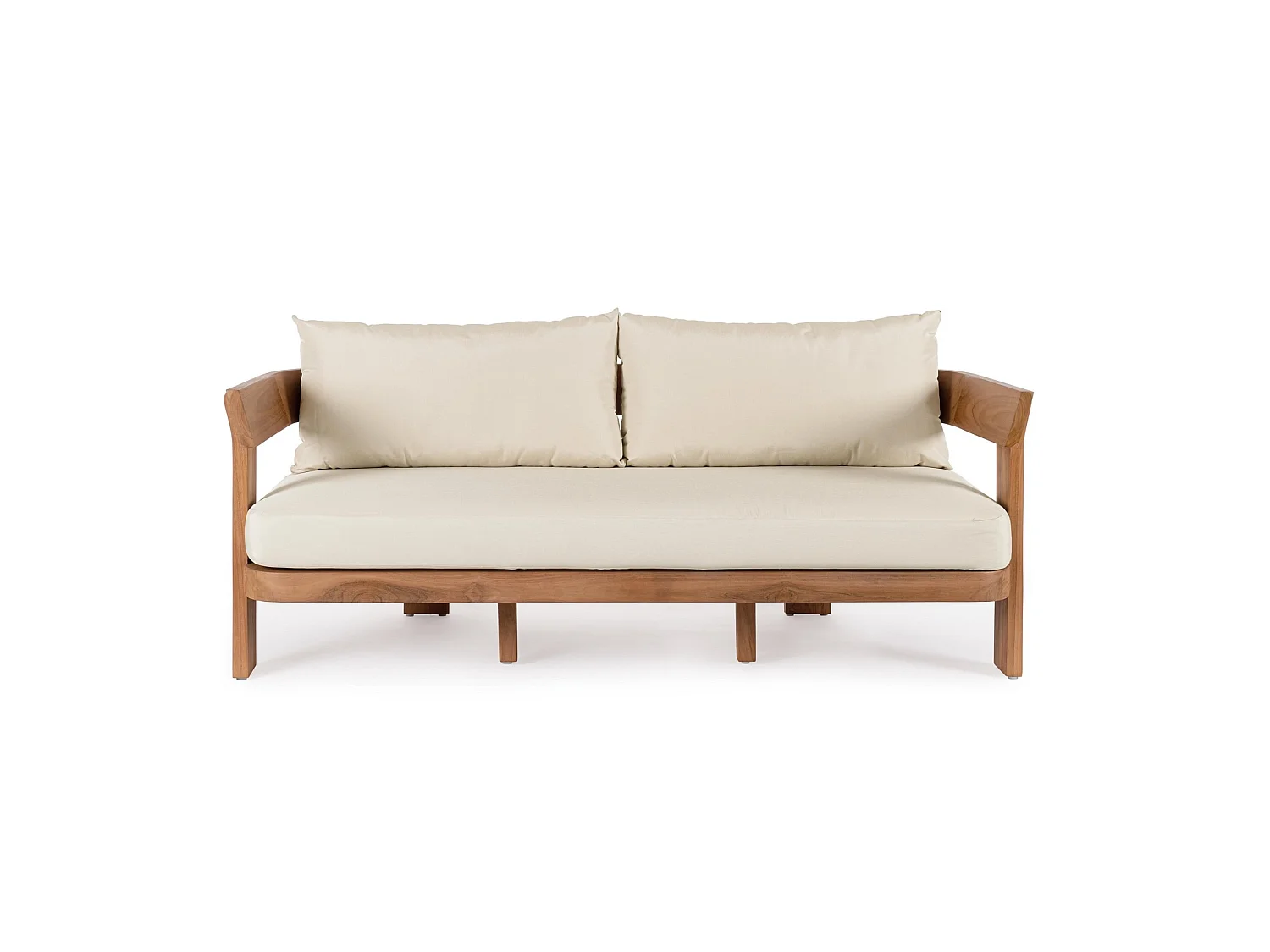 3-personers sofa i teak og beige - NOJA