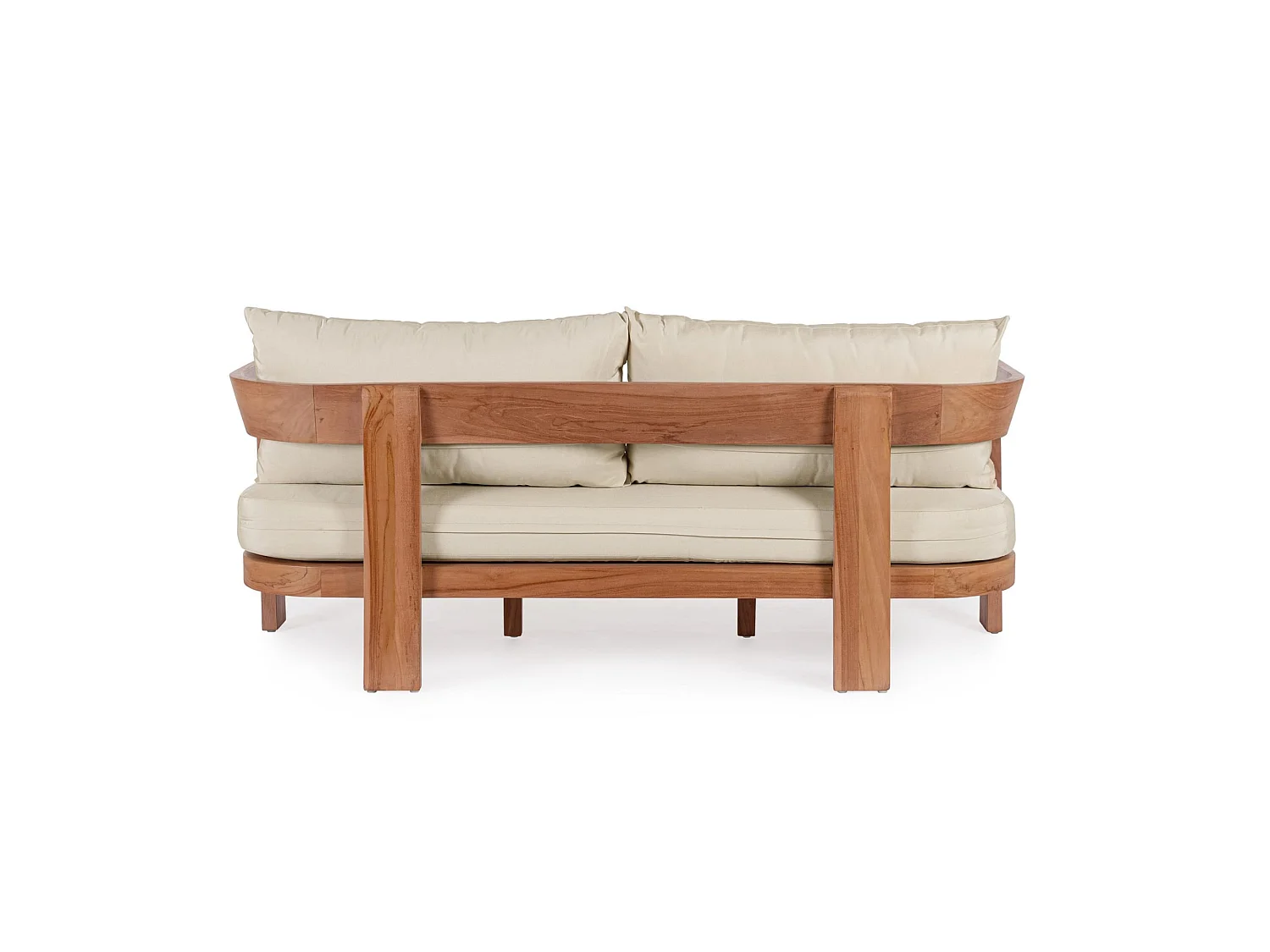 3-personers sofa i teak og beige - NOJA