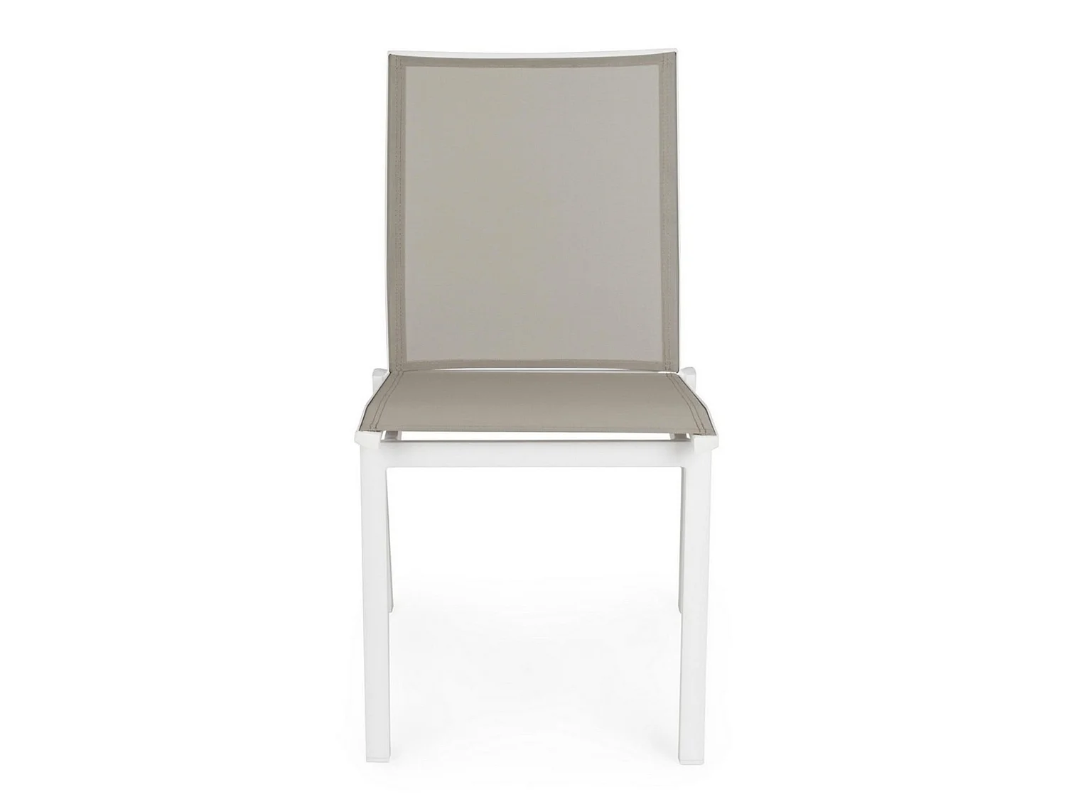 Conjunto de 4 sillas de jardín de textilene y aluminio blanco, apilables - ZARAGOZA
