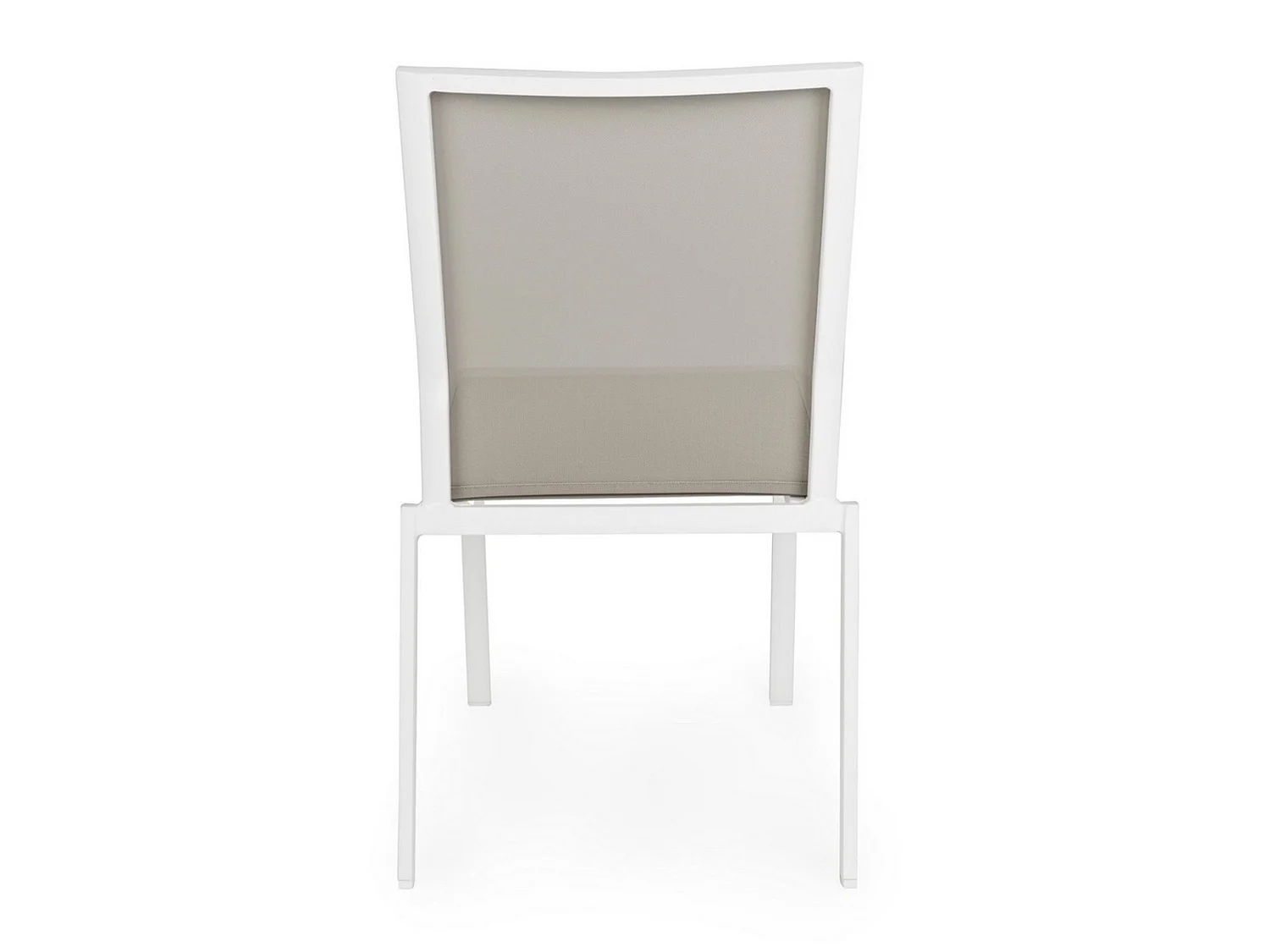 Conjunto de 4 sillas de jardín de textilene y aluminio blanco, apilables - ZARAGOZA