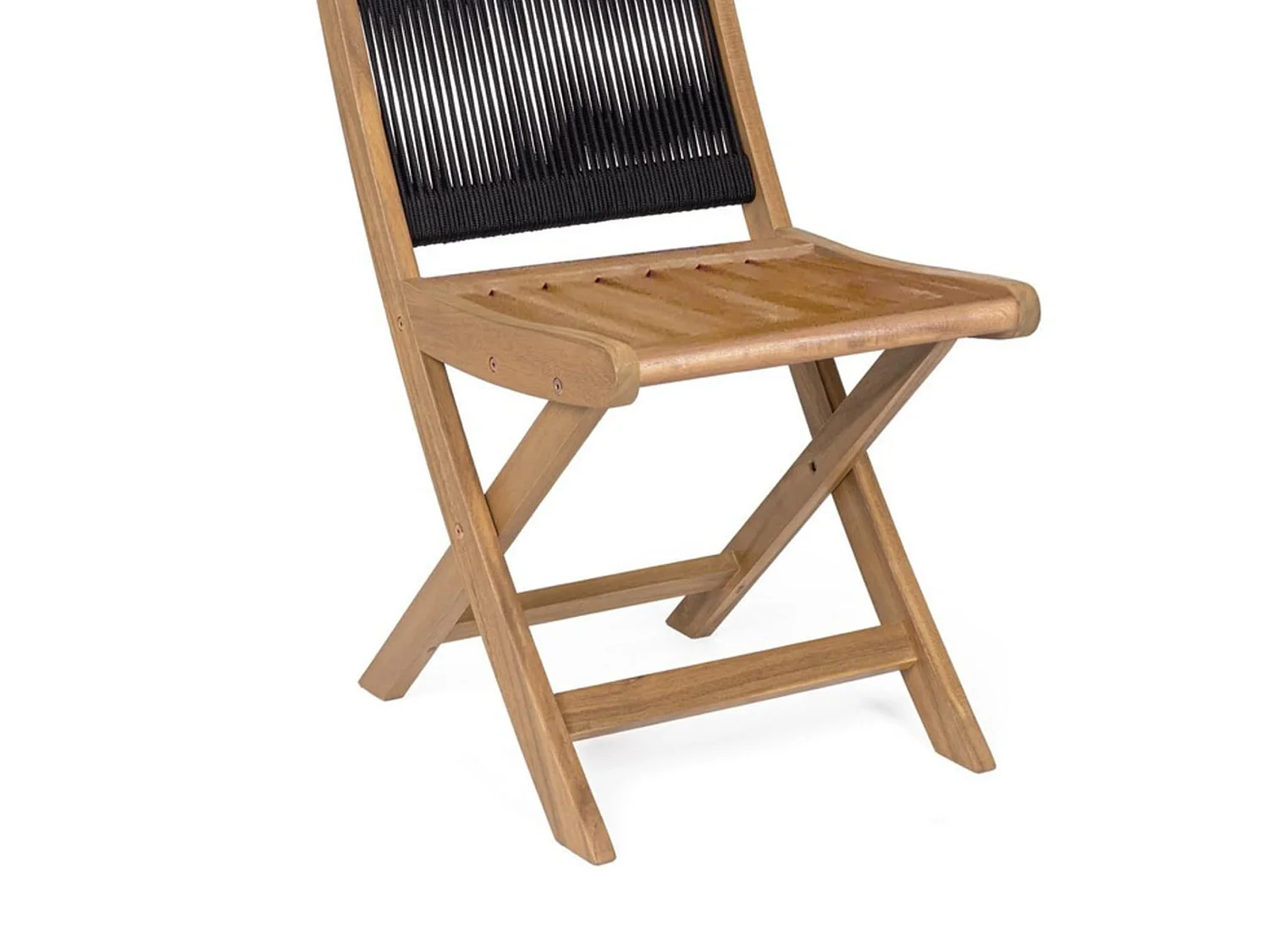 Lot de 2 chaises pliantes en bois d'acacia - MONSARAZ