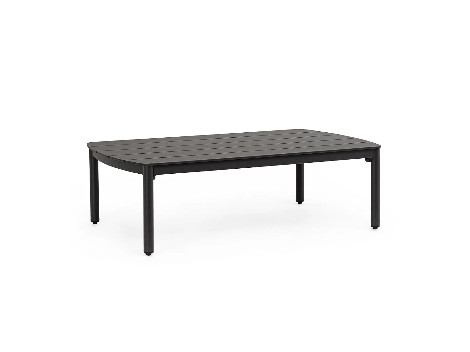 Mesita de jardín de aluminio antracita con patas regulables - GAUDIX
