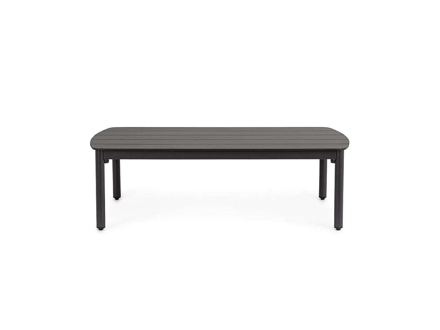 Mesita de jardín de aluminio antracita con patas regulables - GAUDIX