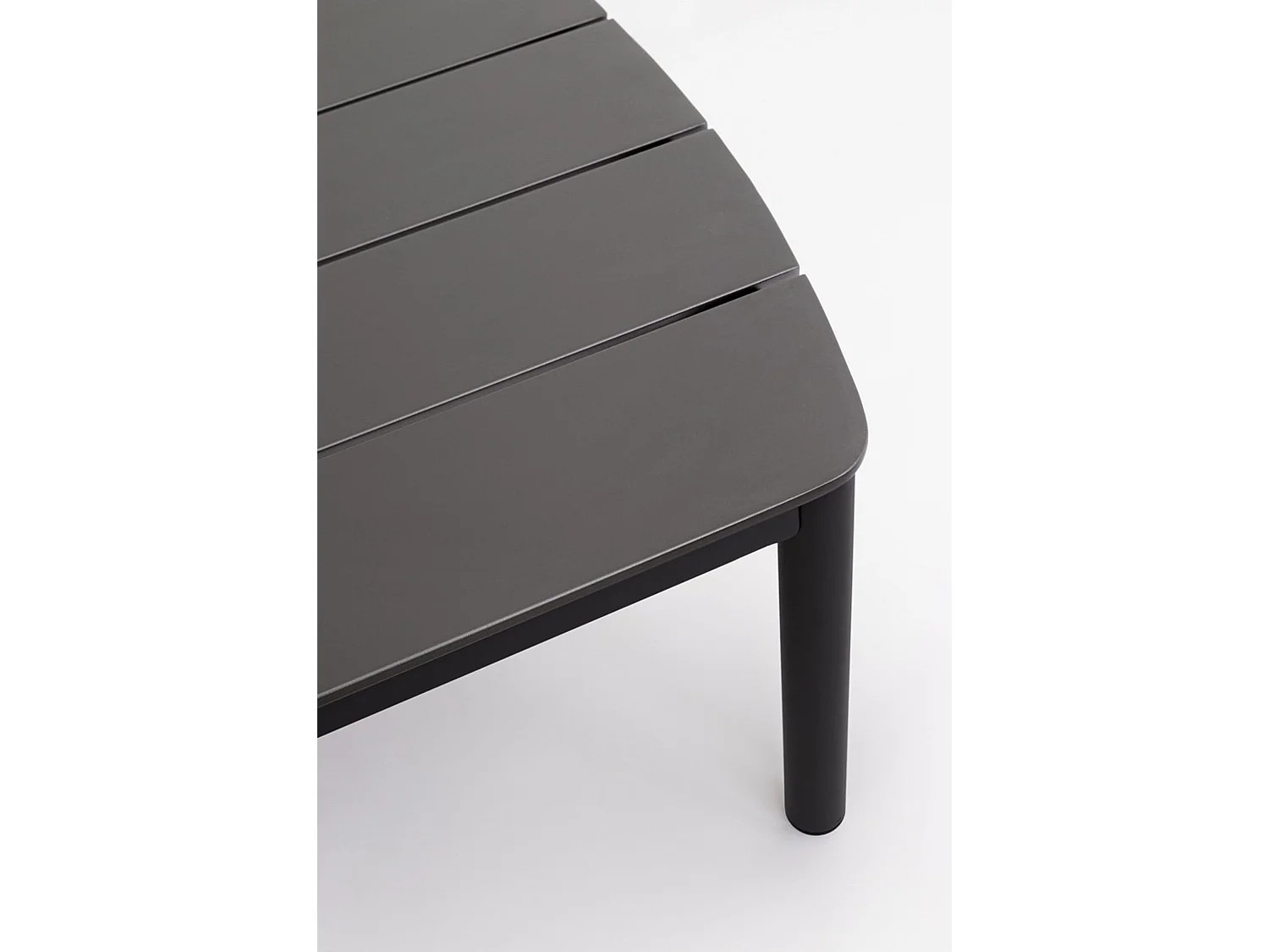 Mesita de jardín de aluminio antracita con patas regulables - GAUDIX