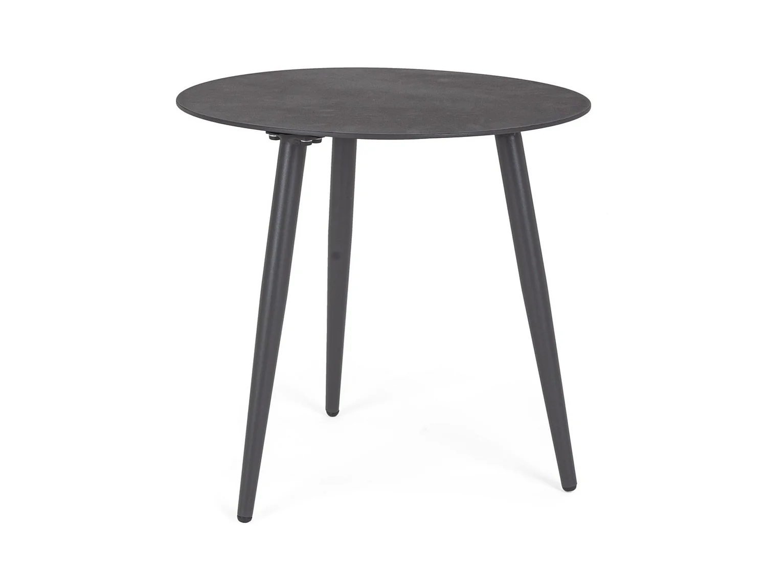 Runder Gartentisch aus lackiertem anthrazitfarbenem Aluminium  - FARO
