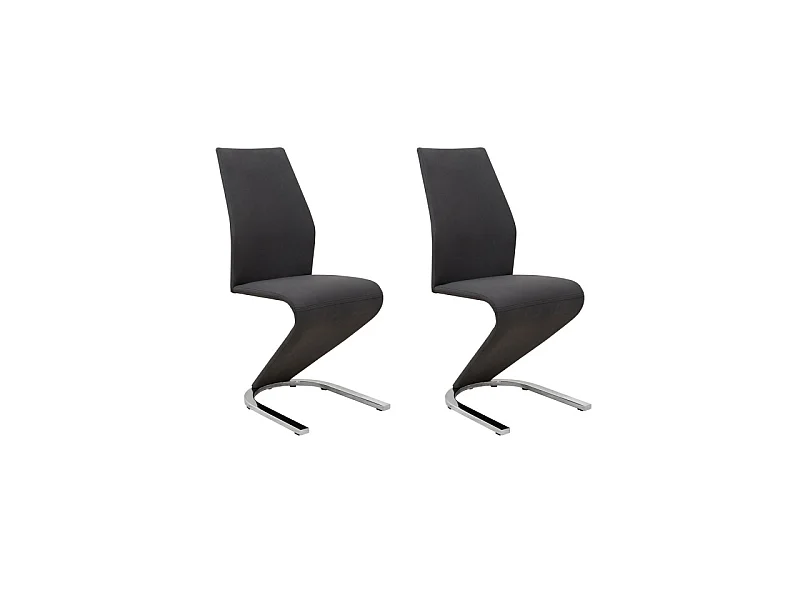 Pack 2 sillas blancas tapizadas en piel sintética con patas cromadas – diseño moderno y elegante para comedor o salón