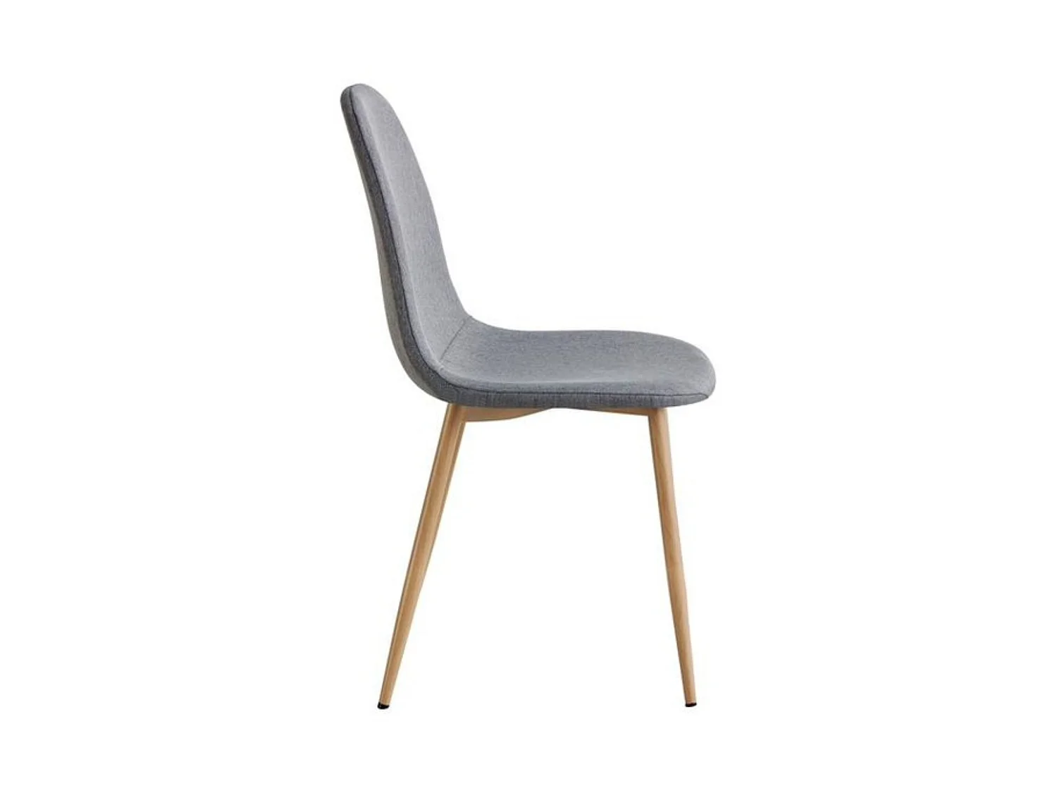 Pack de 4 Sillas de Comedor Tapizadas en Gris – Patas Metálicas con Acabado Roble Aserrado – Diseño Moderno y Confortable
