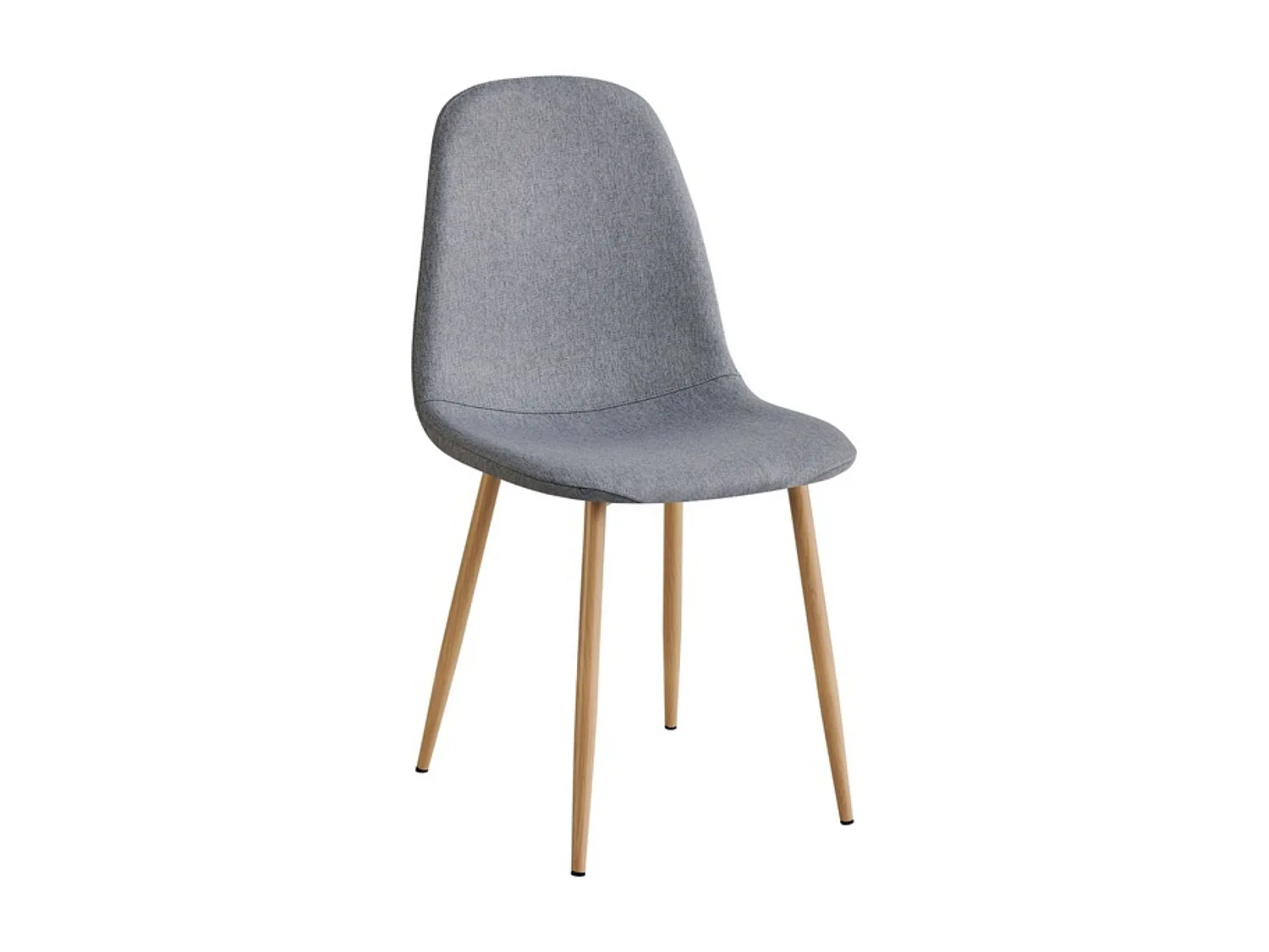 Pack de 4 Sillas de Comedor Tapizadas en Gris – Patas Metálicas con Acabado Roble Aserrado – Diseño Moderno y Confortable