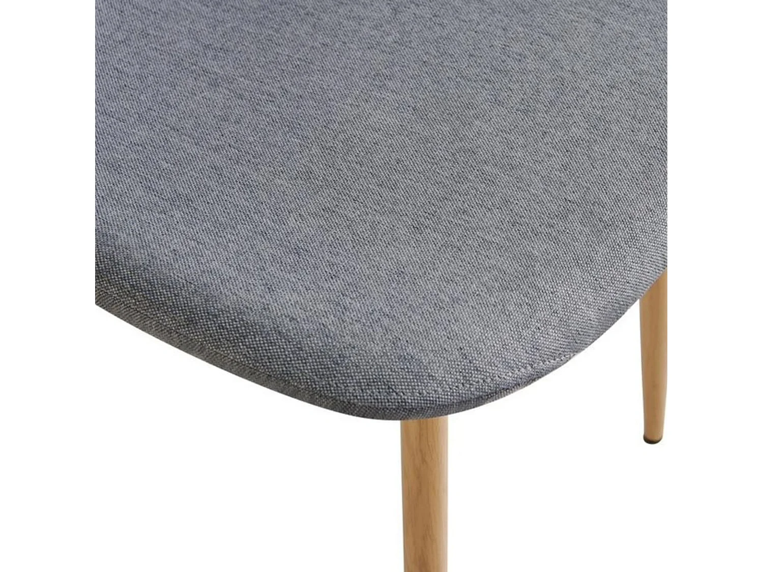 Pack de 4 Sillas de Comedor Tapizadas en Gris – Patas Metálicas con Acabado Roble Aserrado – Diseño Moderno y Confortable