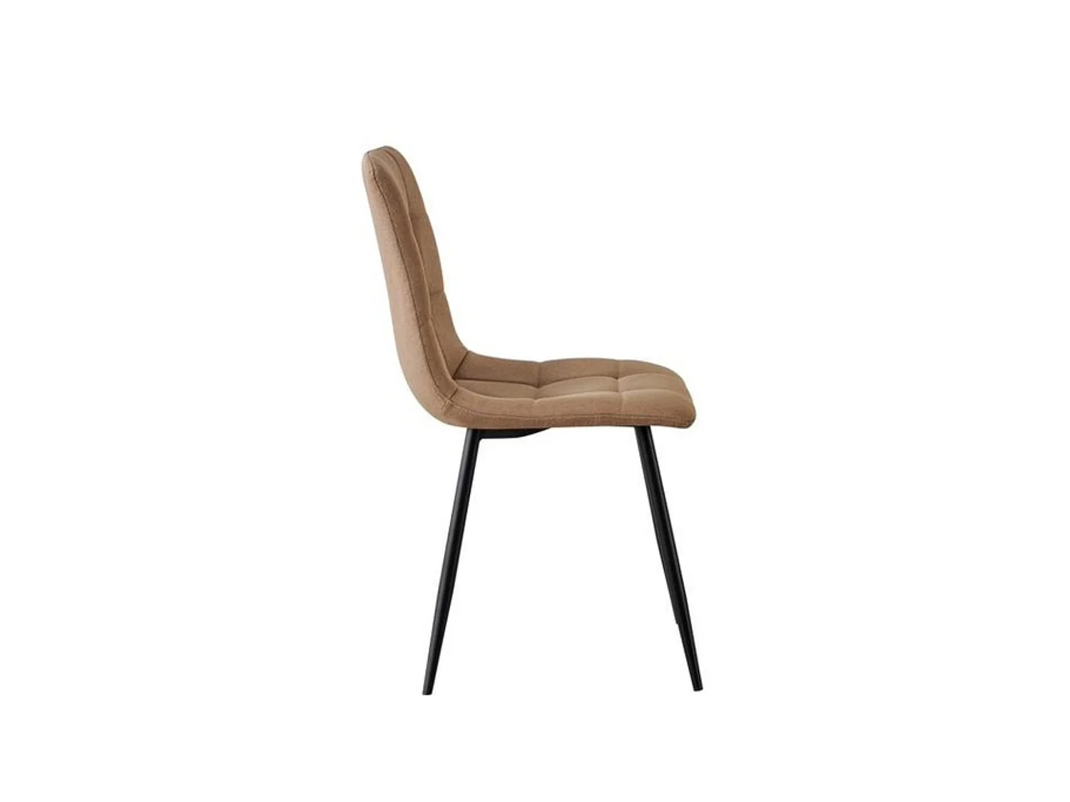 Pack de 4 Sillas de Comedor Tapizadas en Marrón Canela – Patas Metálicas Negras – Diseño Moderno, Elegante y Muy Confortable