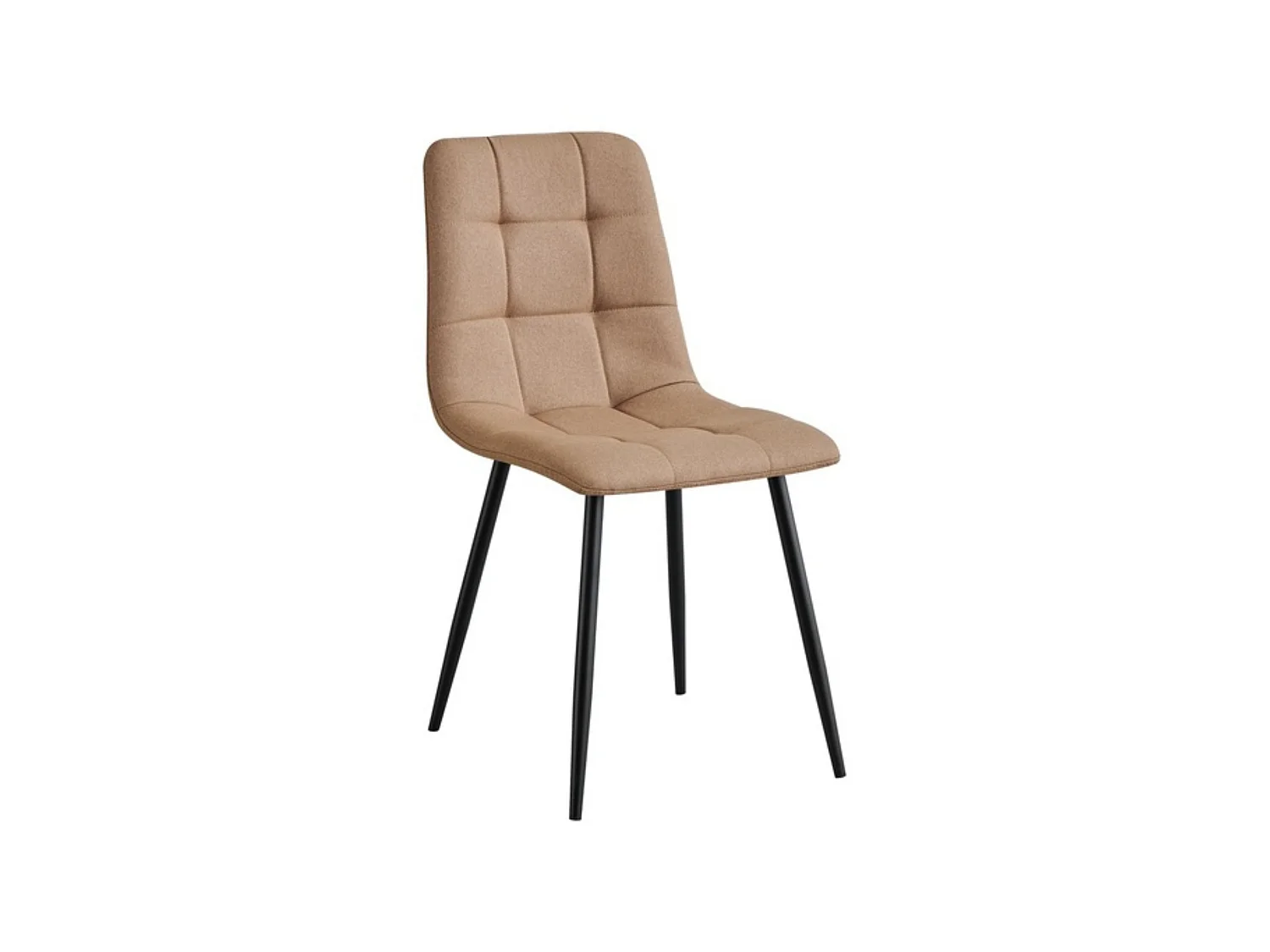 Pack de 4 Sillas de Comedor Tapizadas en Marrón Canela – Patas Metálicas Negras – Diseño Moderno, Elegante y Muy Confortable