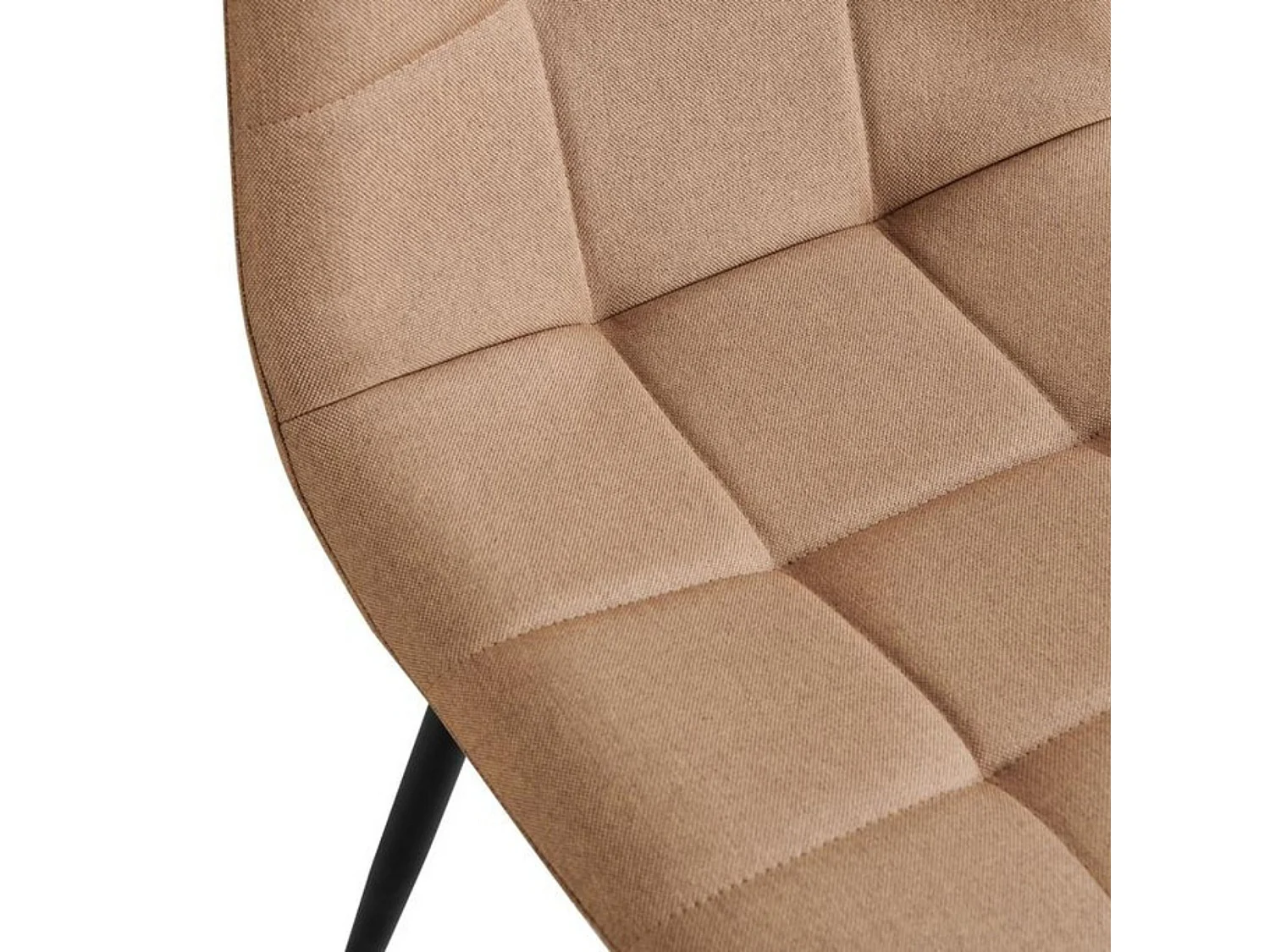 Pack de 4 Sillas de Comedor Tapizadas en Marrón Canela – Patas Metálicas Negras – Diseño Moderno, Elegante y Muy Confortable