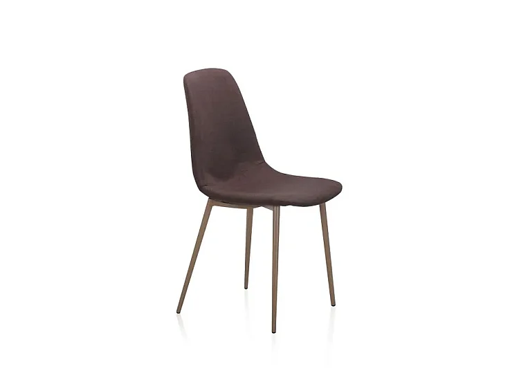Pack de 4 Sillas de Comedor Tapizadas Marrón Chocolate – Sillas con Estructura Metálica Color Madera, Diseño Elegante y Resistente, 87 cm