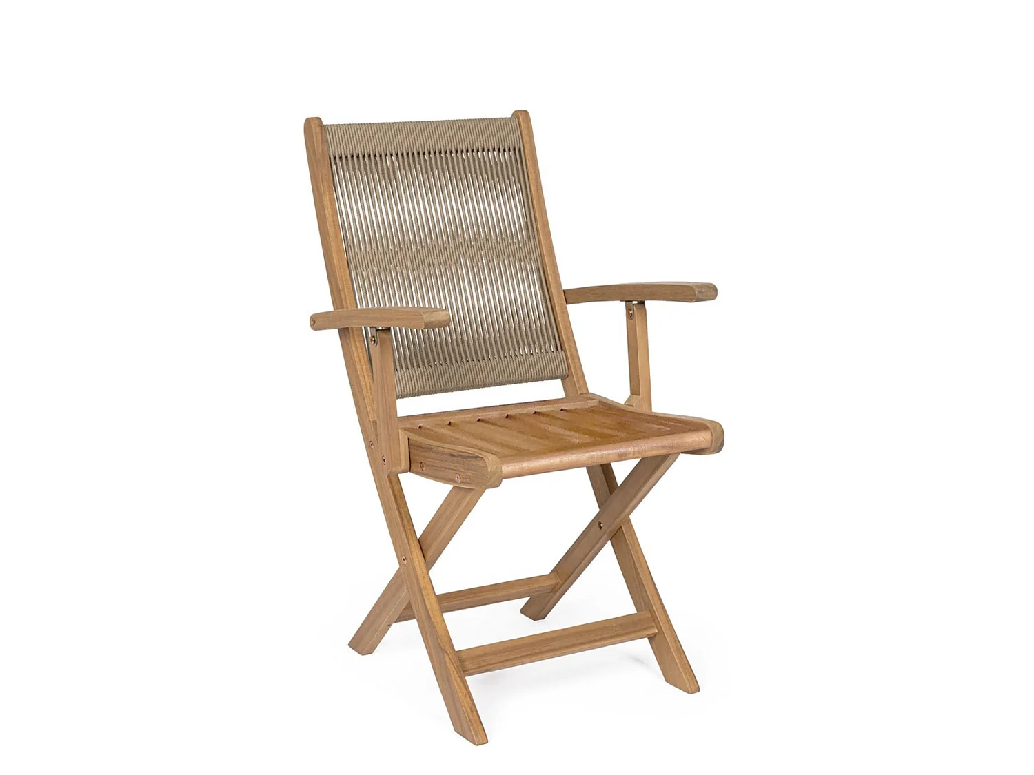 Lot de 2 chaises pliantes en bois d'acacia - MONSARAZ