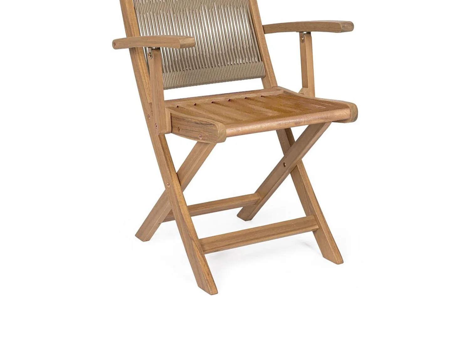Lot de 2 chaises pliantes en bois d'acacia - MONSARAZ