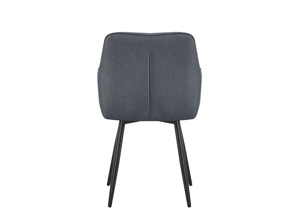 Pack de 2 Sillas de Comedor Tapizadas en Gris Acero – Patas Metálicas Negras – Diseño Moderno, Cómodo y Elegante