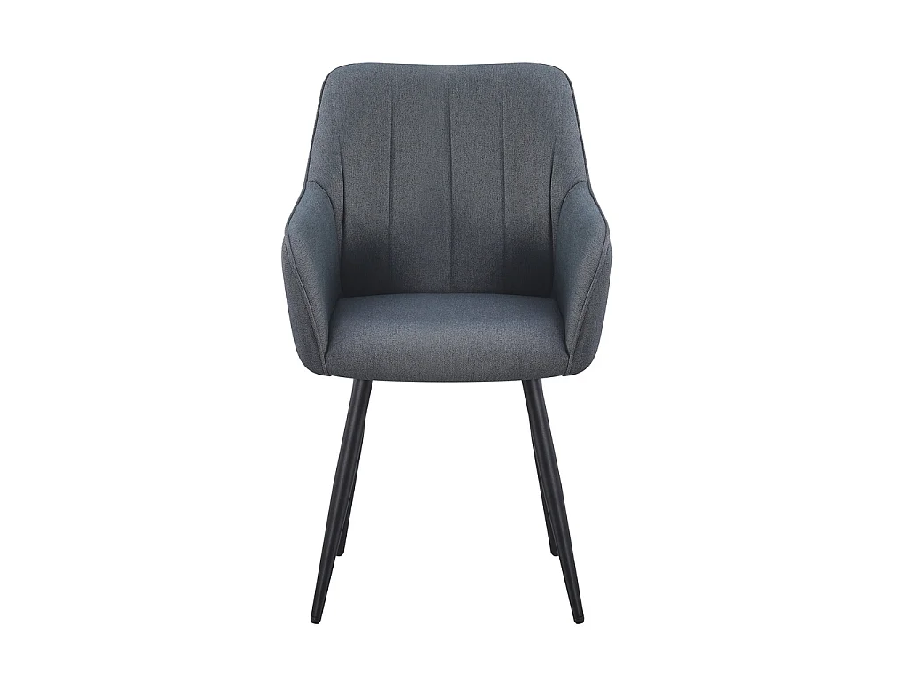 Pack de 2 Sillas de Comedor Tapizadas en Gris Acero – Patas Metálicas Negras – Diseño Moderno, Cómodo y Elegante