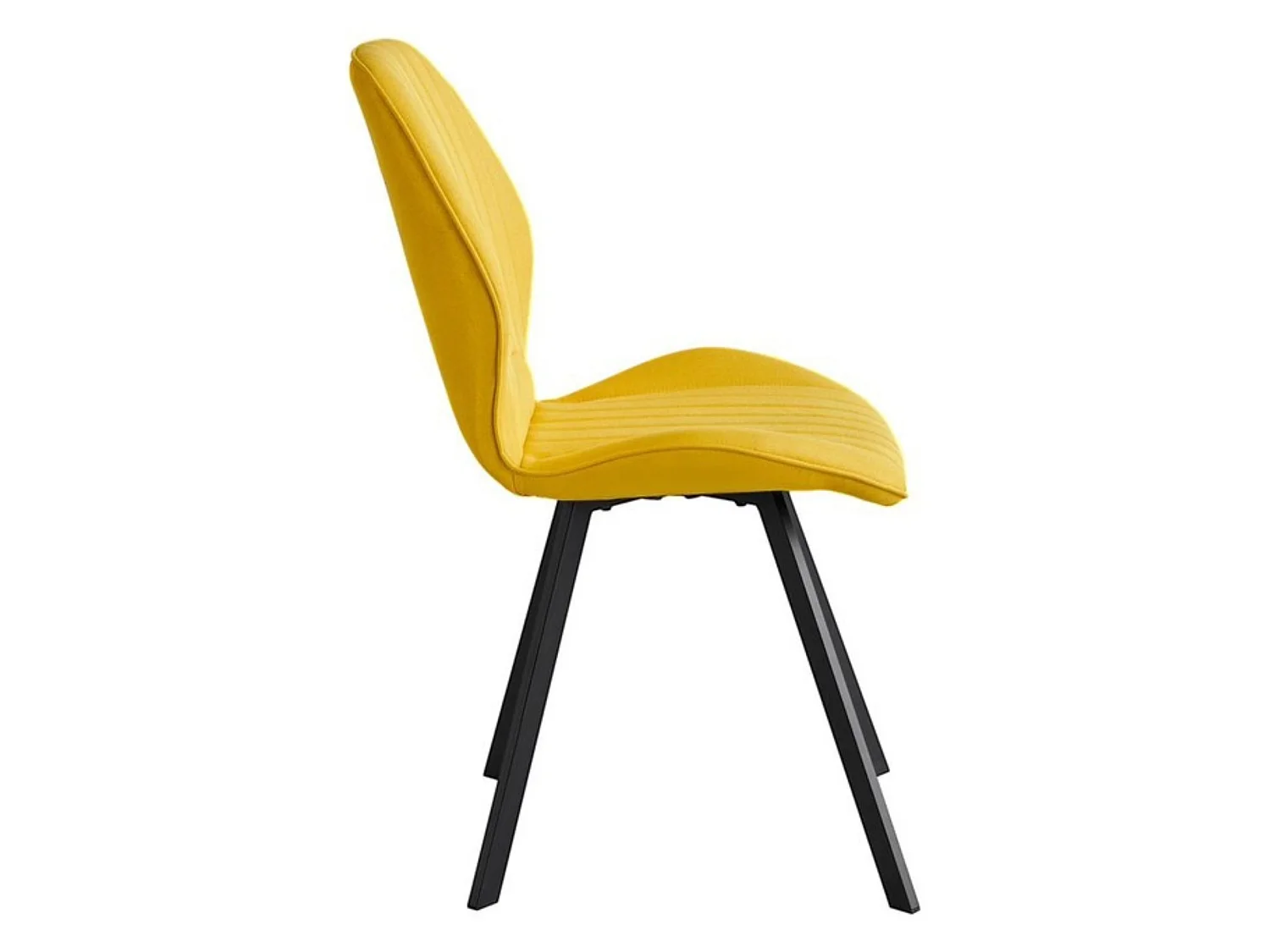 Pack de 4 Sillas de Comedor Tapizadas en Color Mostaza – Patas Metálicas Negras – Diseño Moderno, Cálido y Confortable
