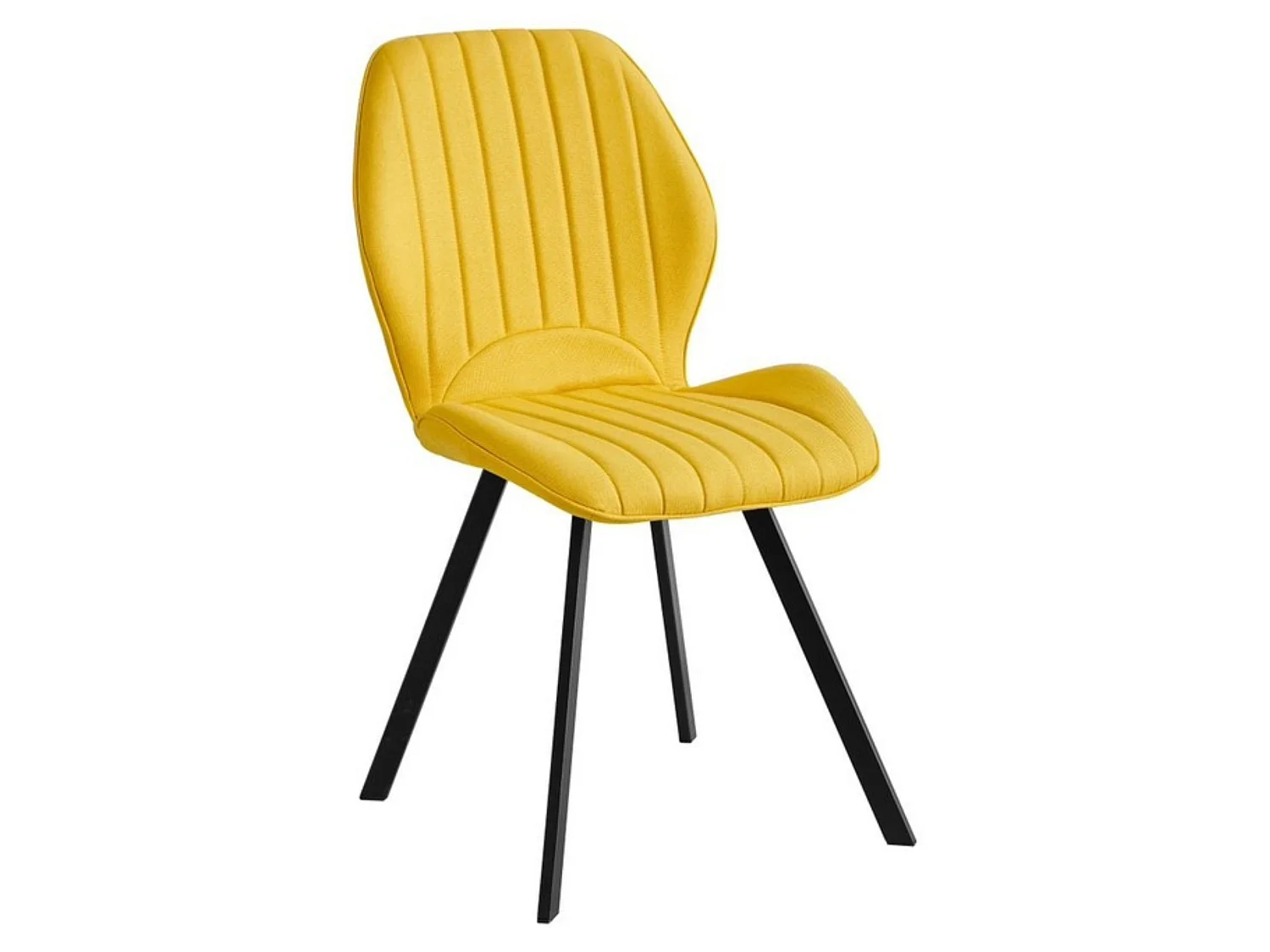 Pack de 4 Sillas de Comedor Tapizadas en Color Mostaza – Patas Metálicas Negras – Diseño Moderno, Cálido y Confortable
